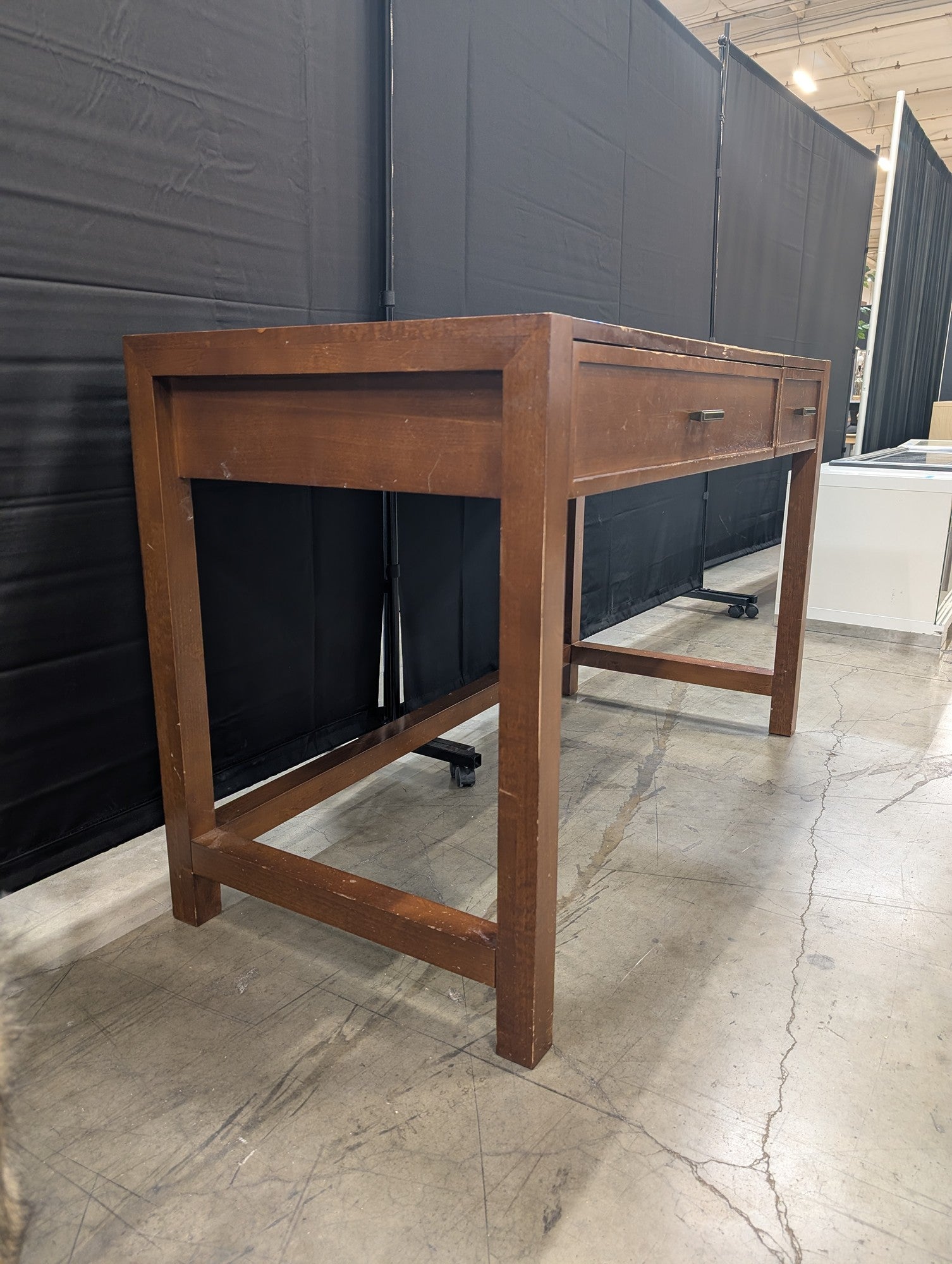 Brown Wood Front Drop Desk