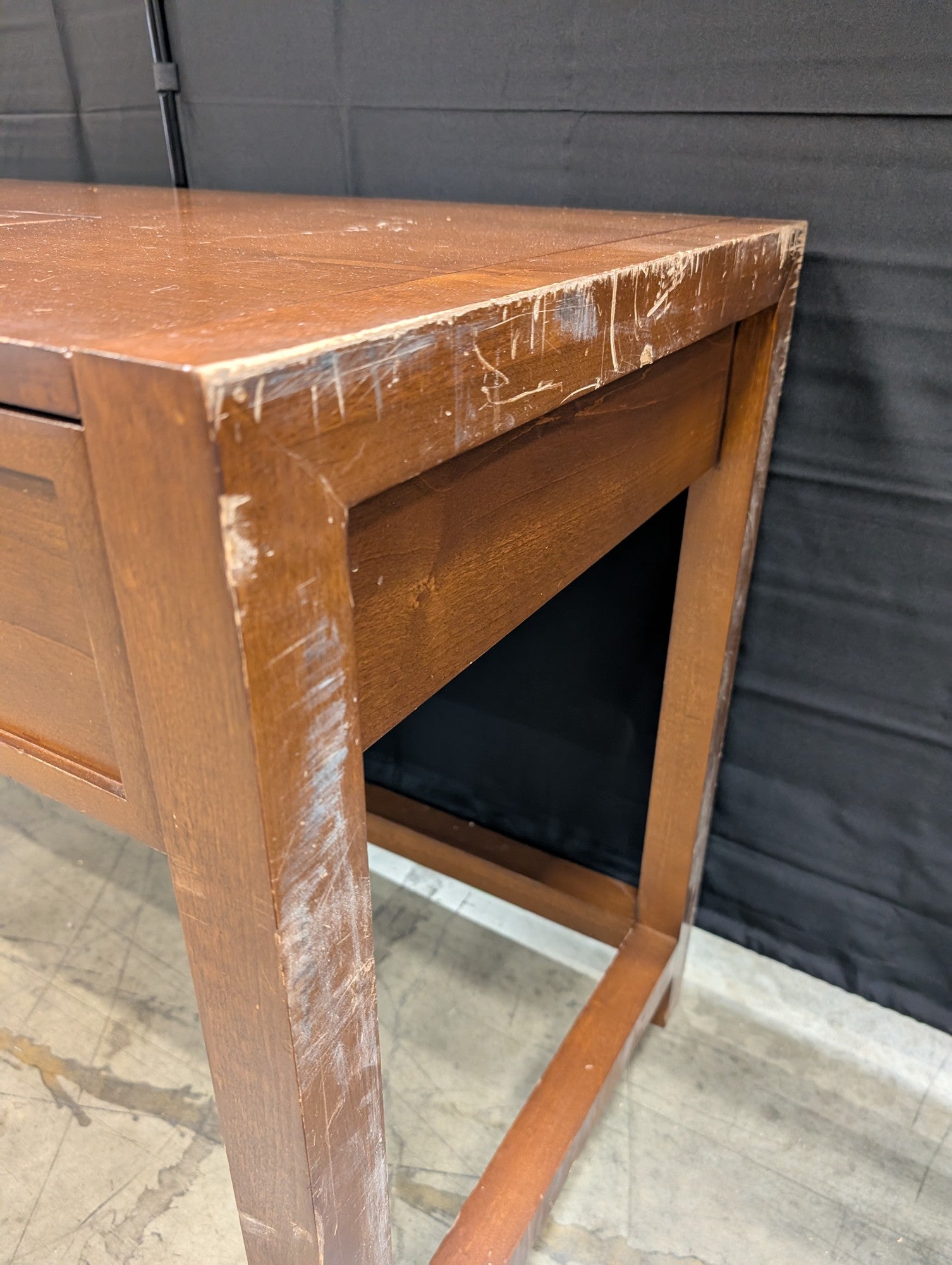 Brown Wood Front Drop Desk