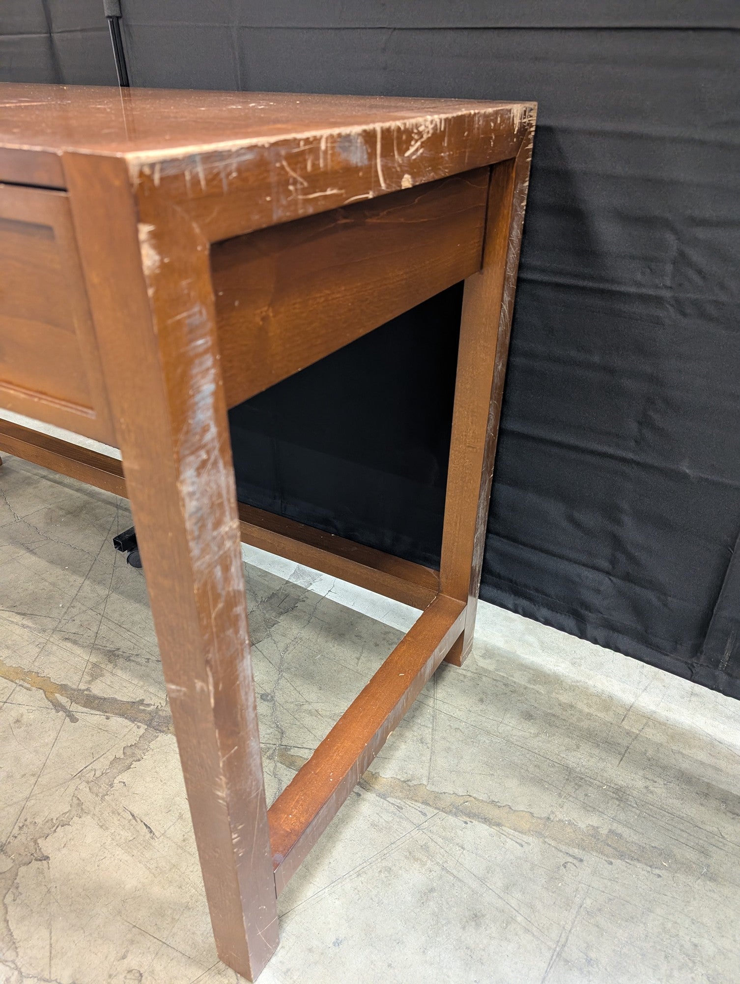Brown Wood Front Drop Desk