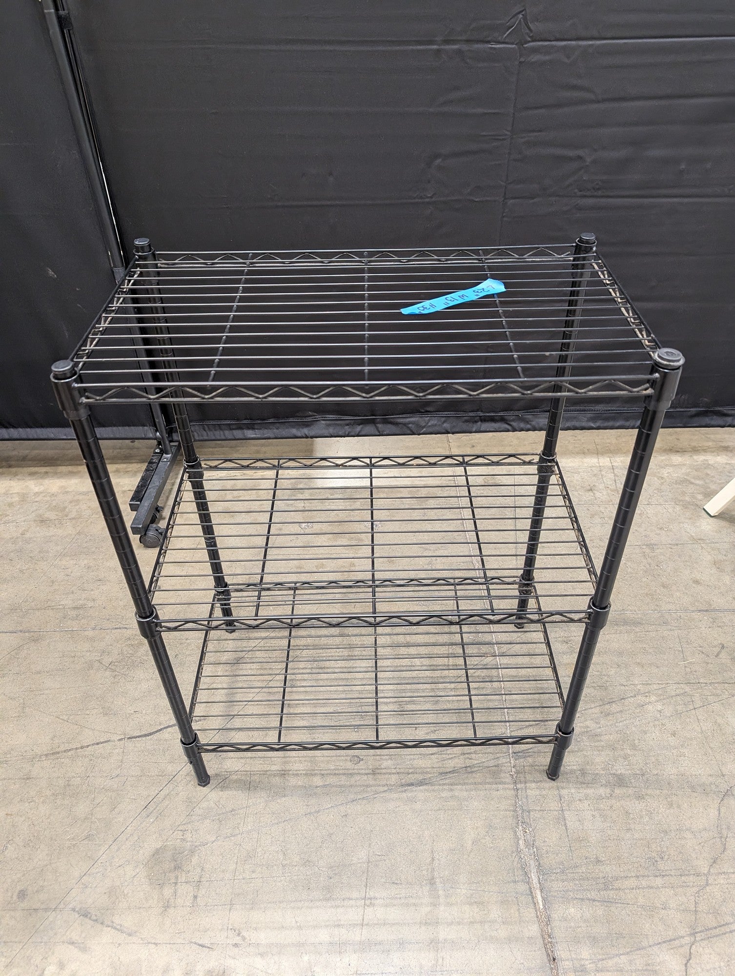 Black Metal Three-Tier Storage Shelf