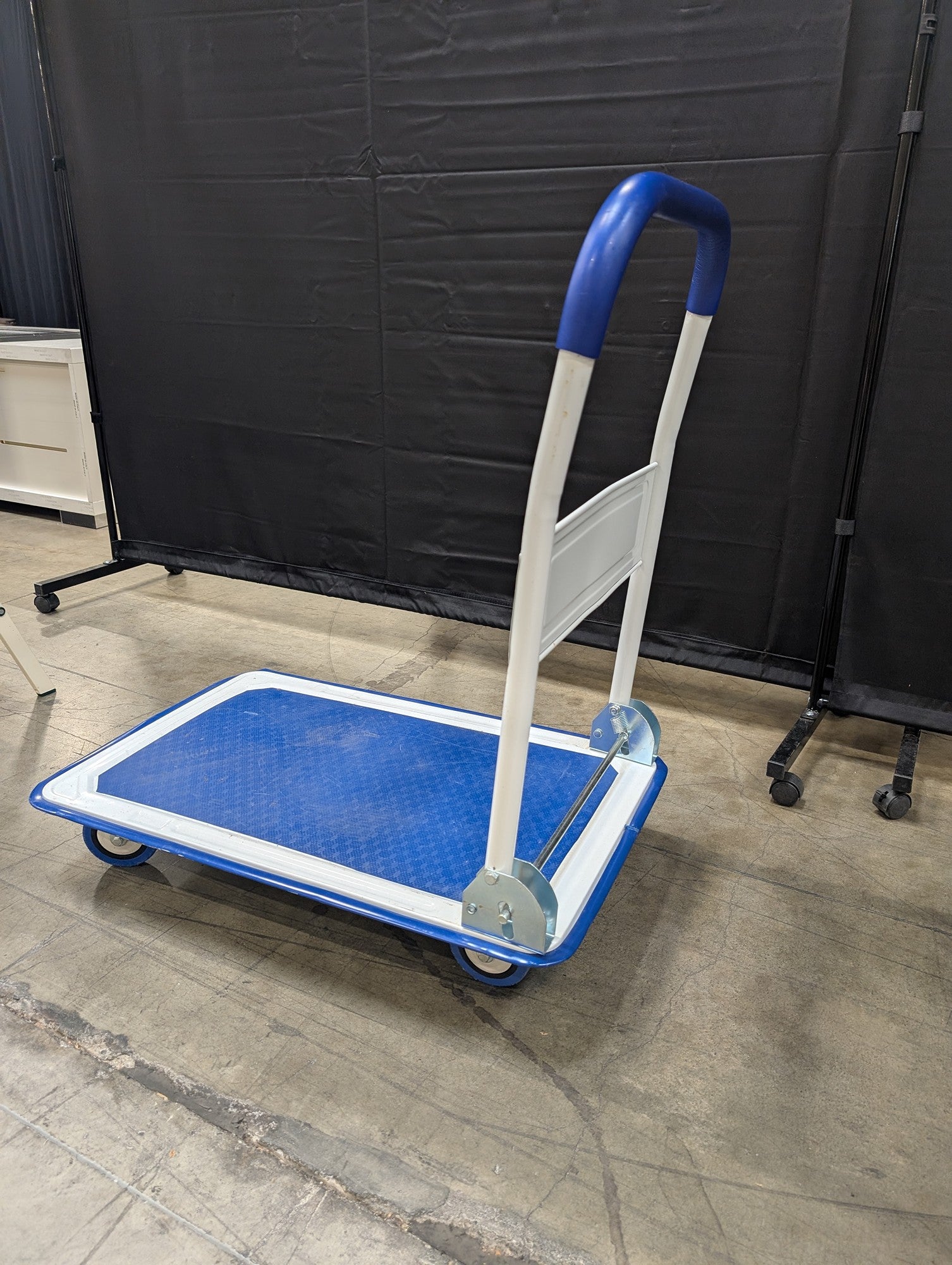 Wellmax Blue Folding Platform Cart with Four Wheels