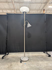 Brushed Nickel Torchiere Floor Lamp with Reading Light