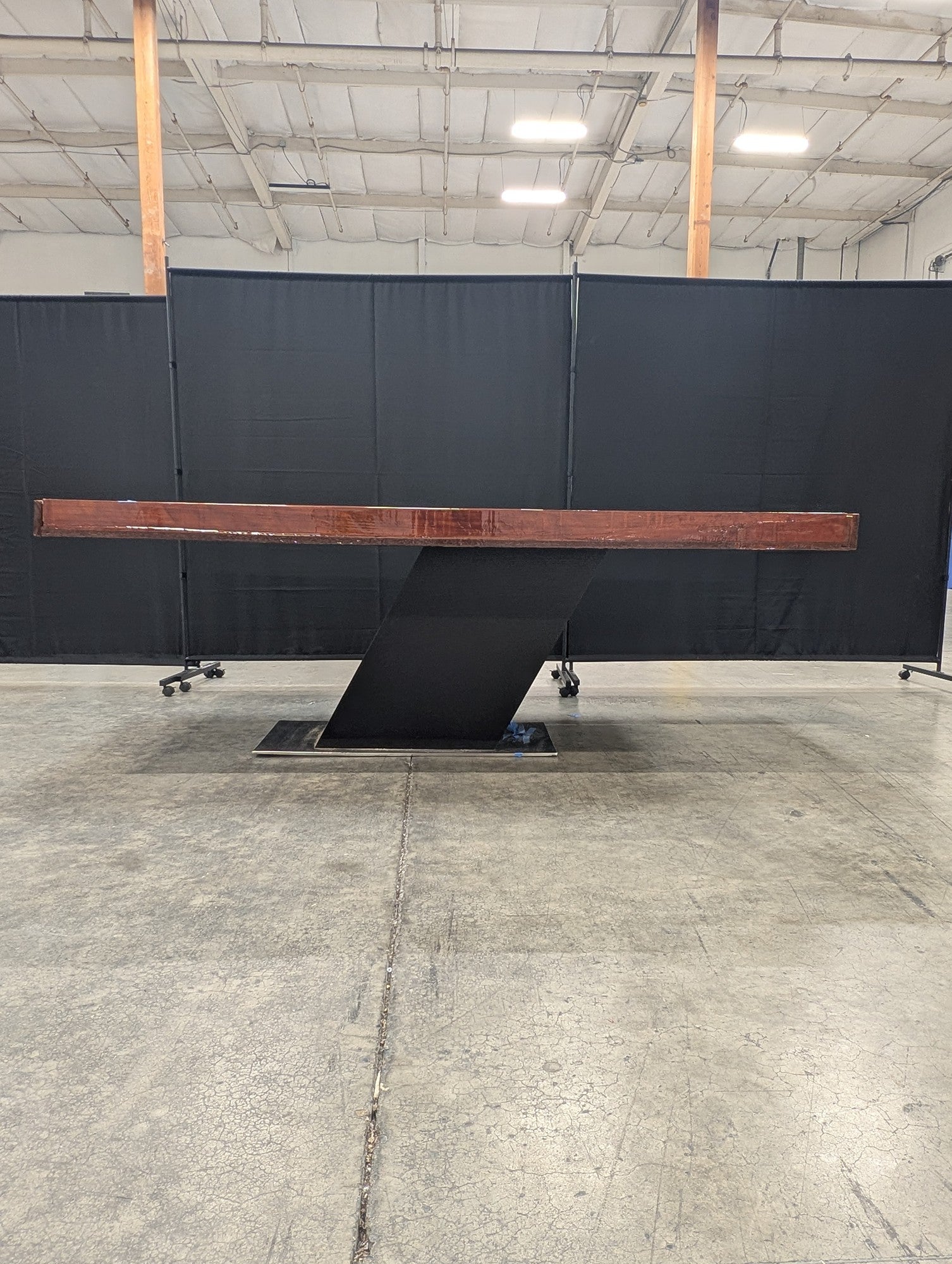 Unique Wood and Resin Dining Table with Pedestal Base