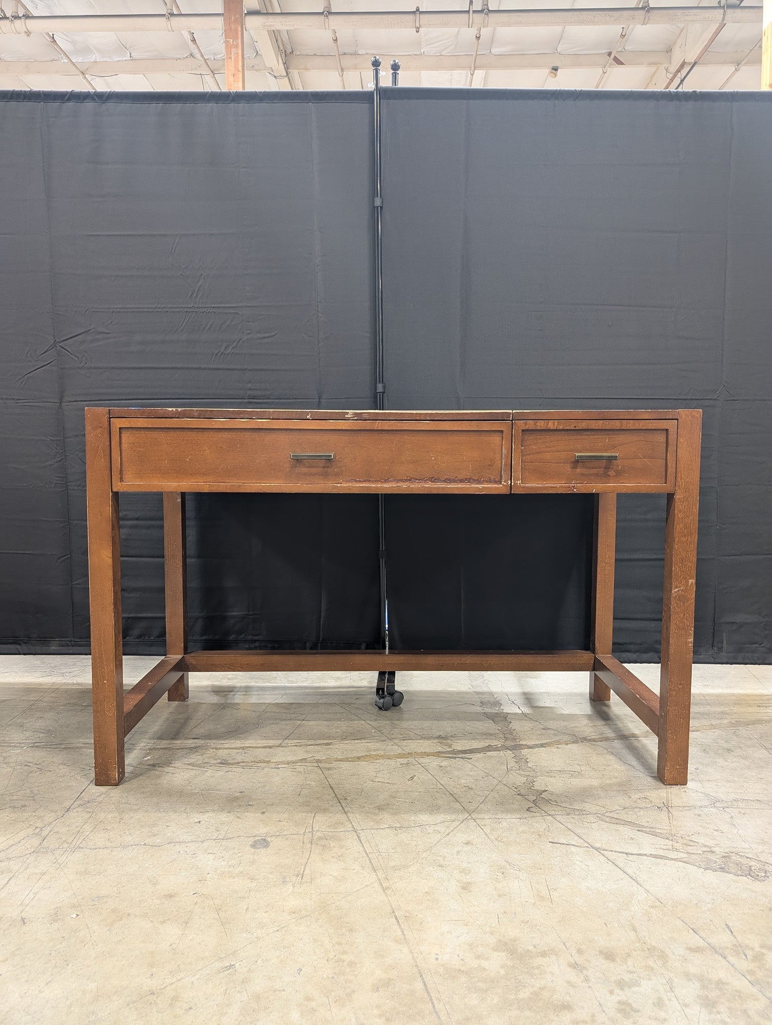Brown Wood Front Drop Desk