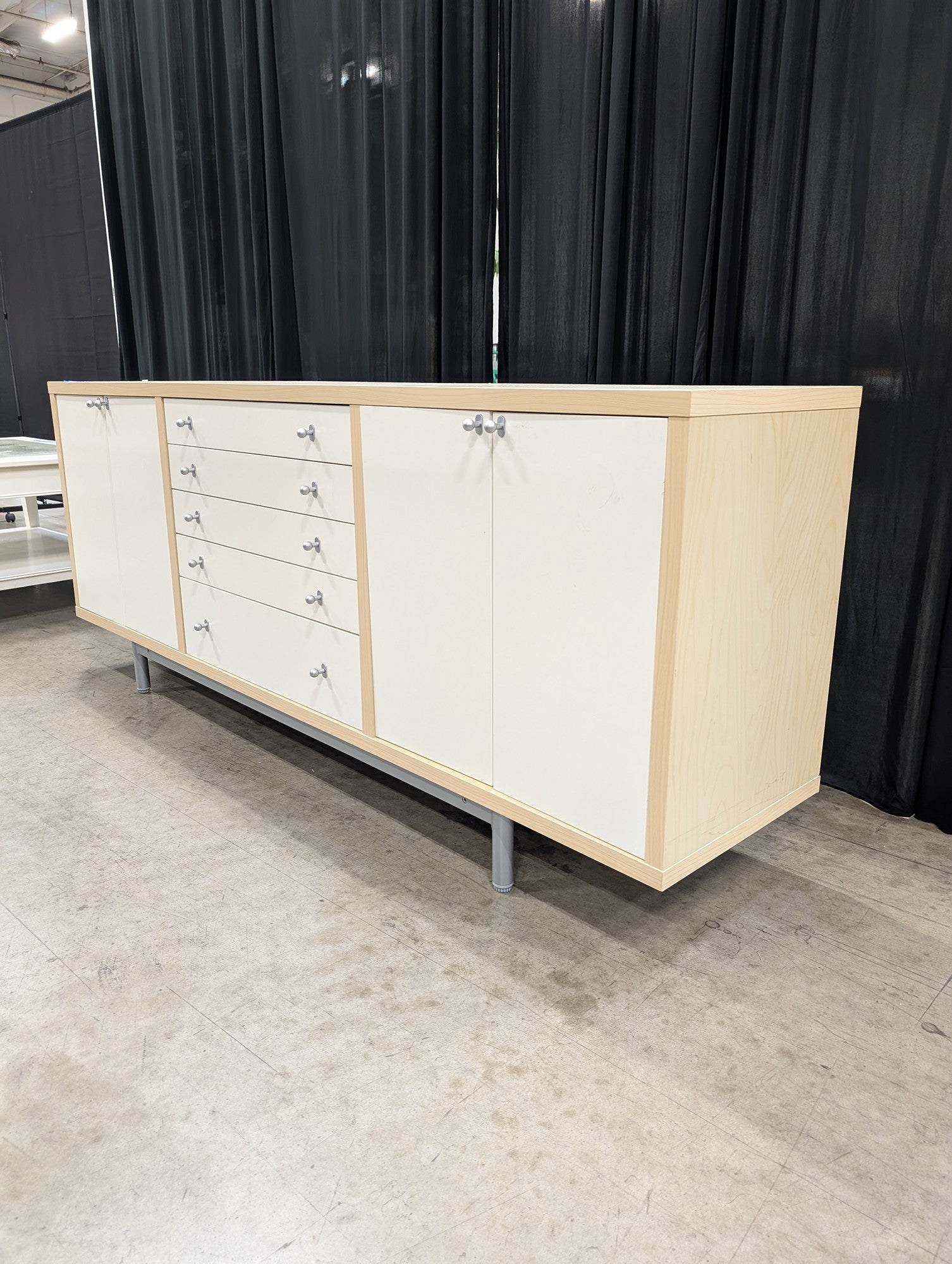 Light Wood and Cream Modern Storage Buffet