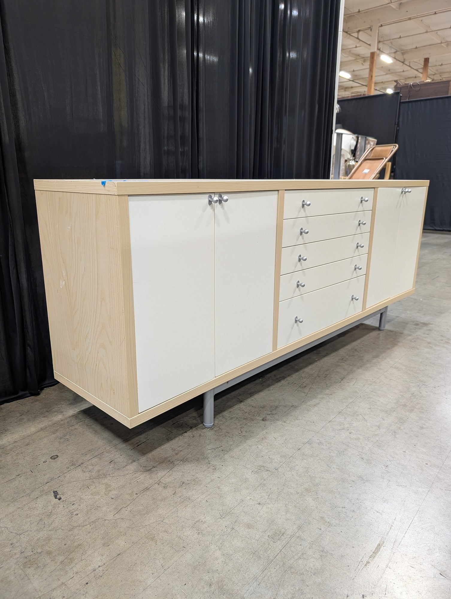 Light Wood and Cream Modern Storage Buffet