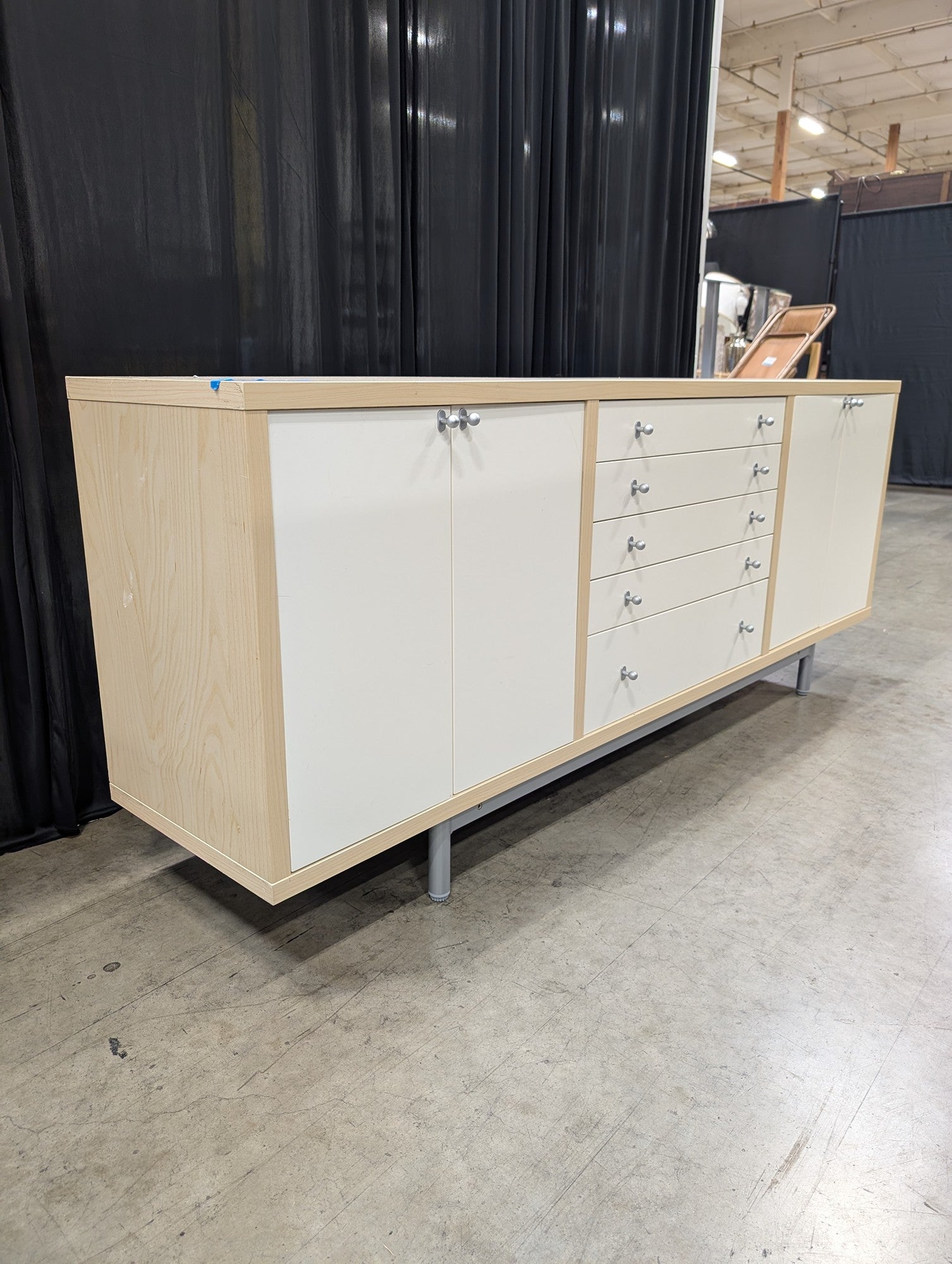 Light Wood and Cream Modern Storage Buffet