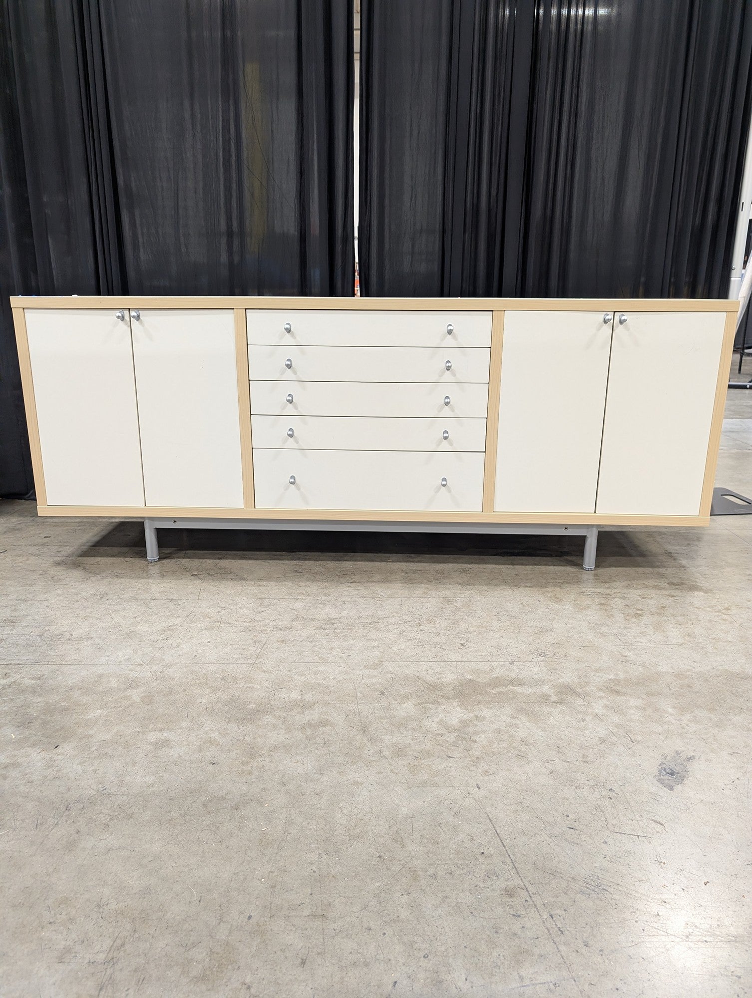 Light Wood and Cream Modern Storage Buffet