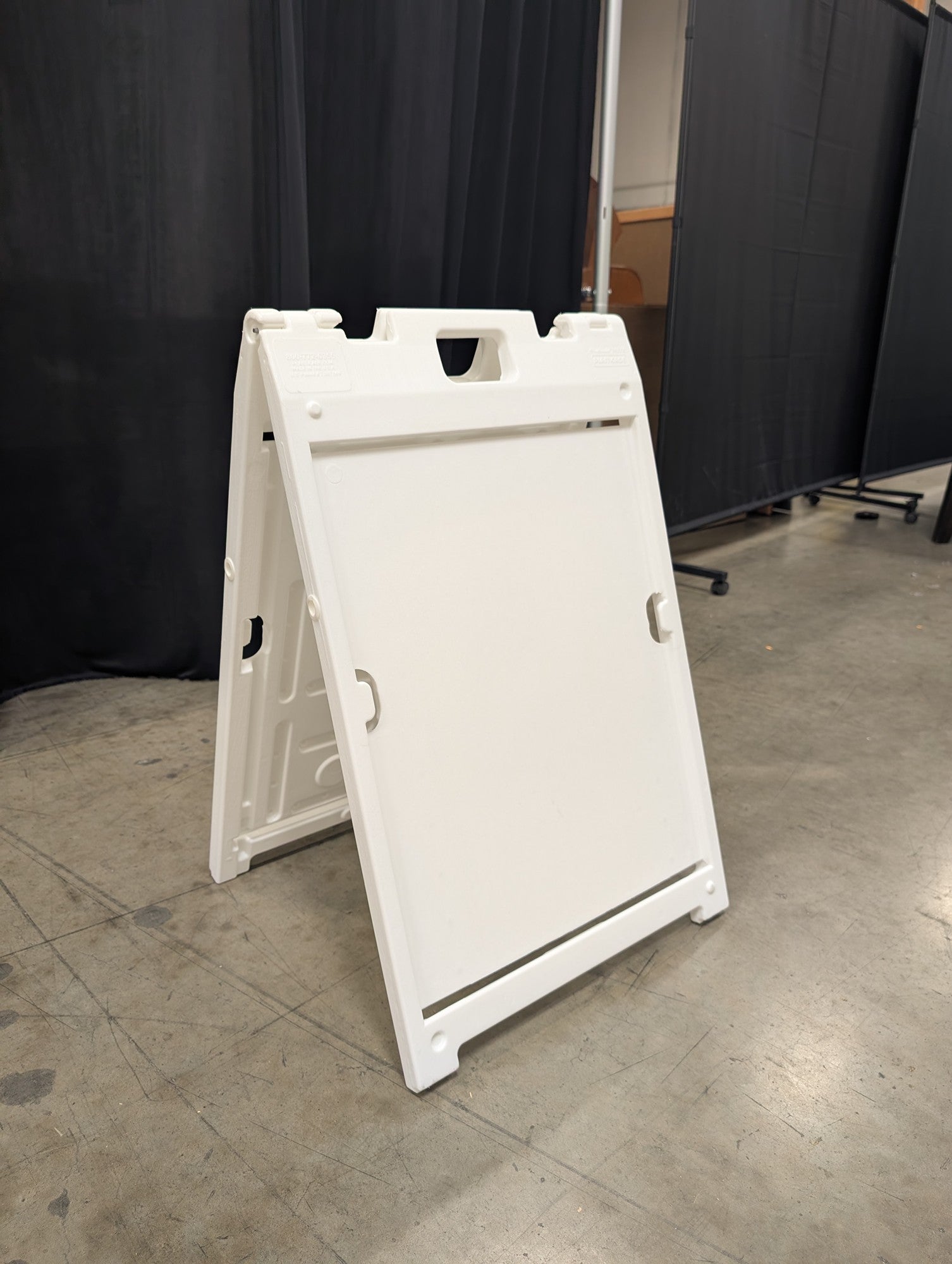 White PLASTICADE A-Frame Sign with Handle