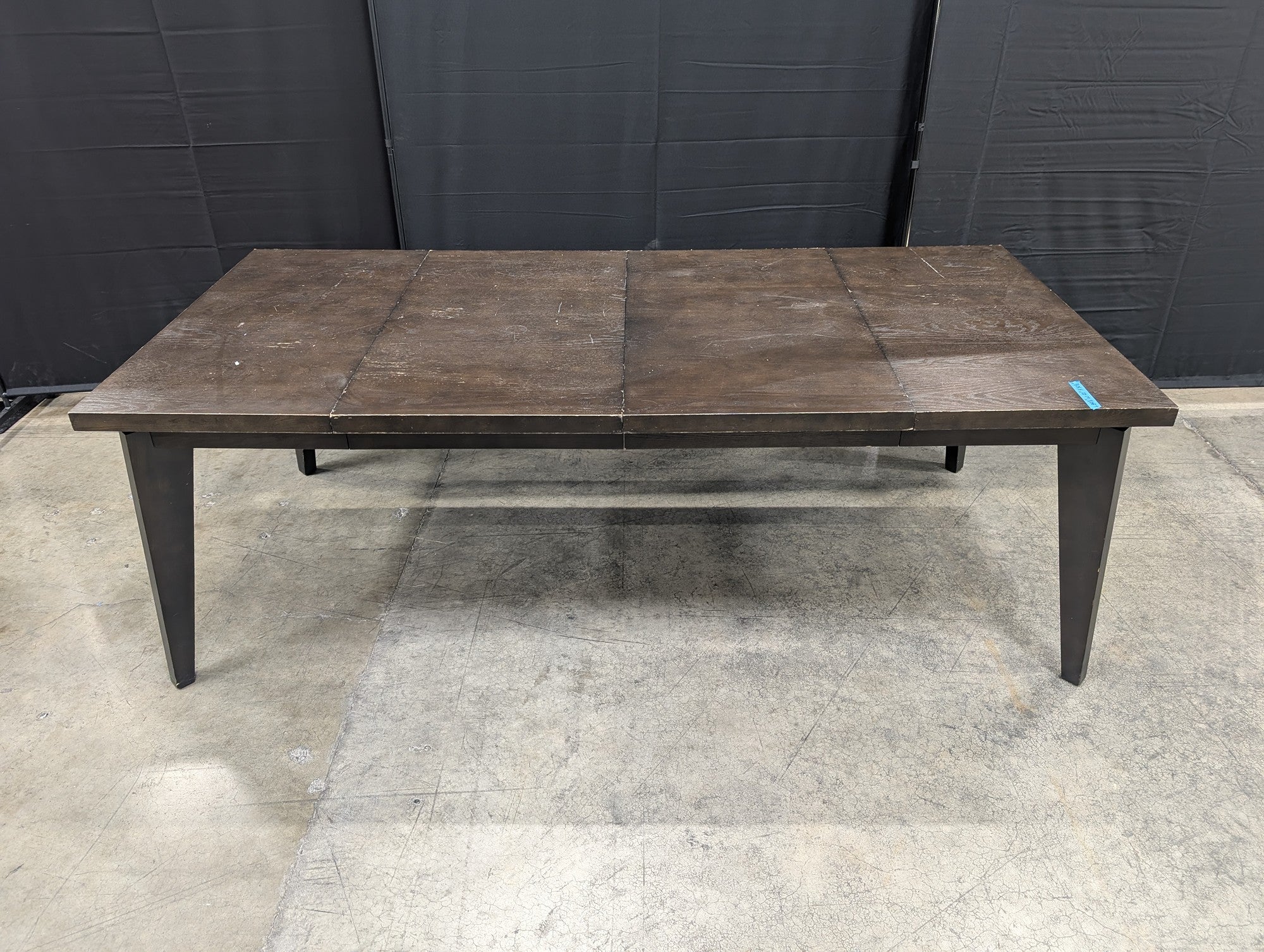 Dark Brown Wood Plank Top Dining Table