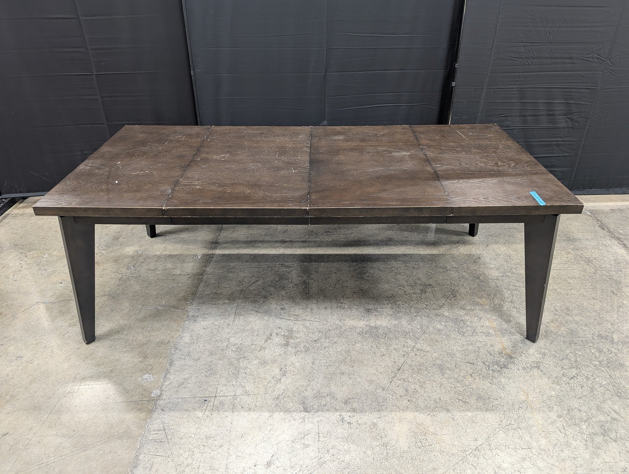 Dark Brown Wood Plank Top Dining Table