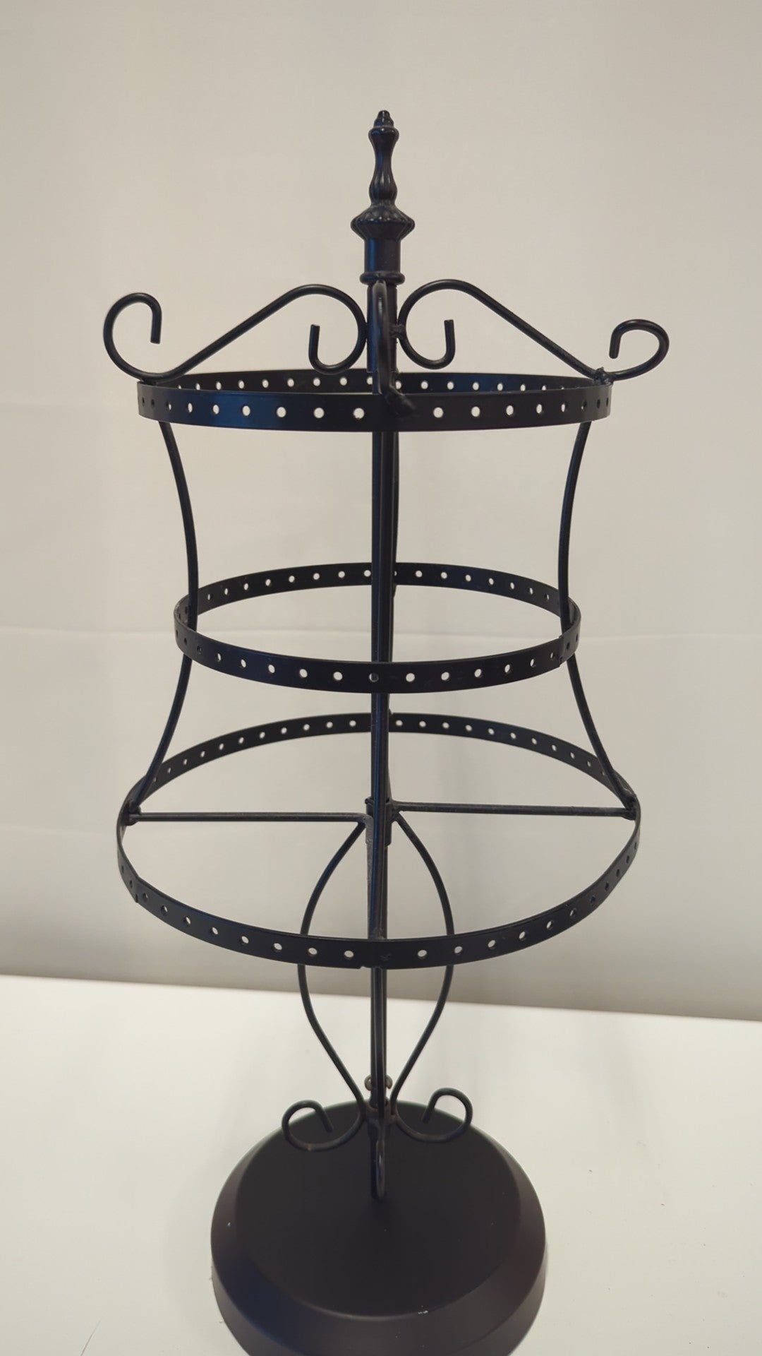 Black Metal Dress Form Rotating Jewelry Stand