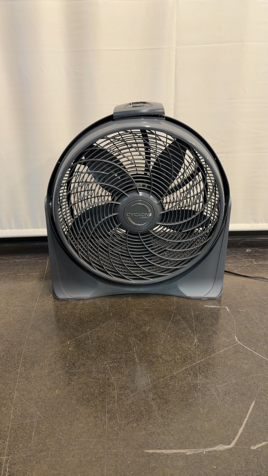 Lasko Cyclone Gray Floor Fan with Timer