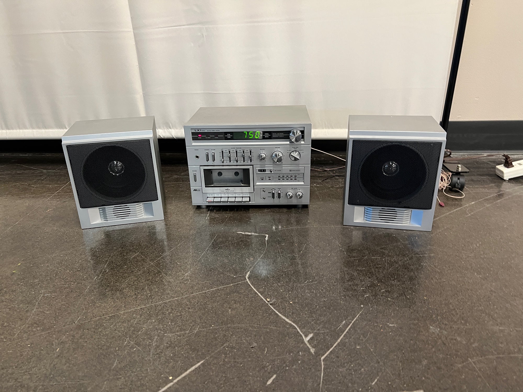 LXI Vintage Cassette Stereo System with Speakers
