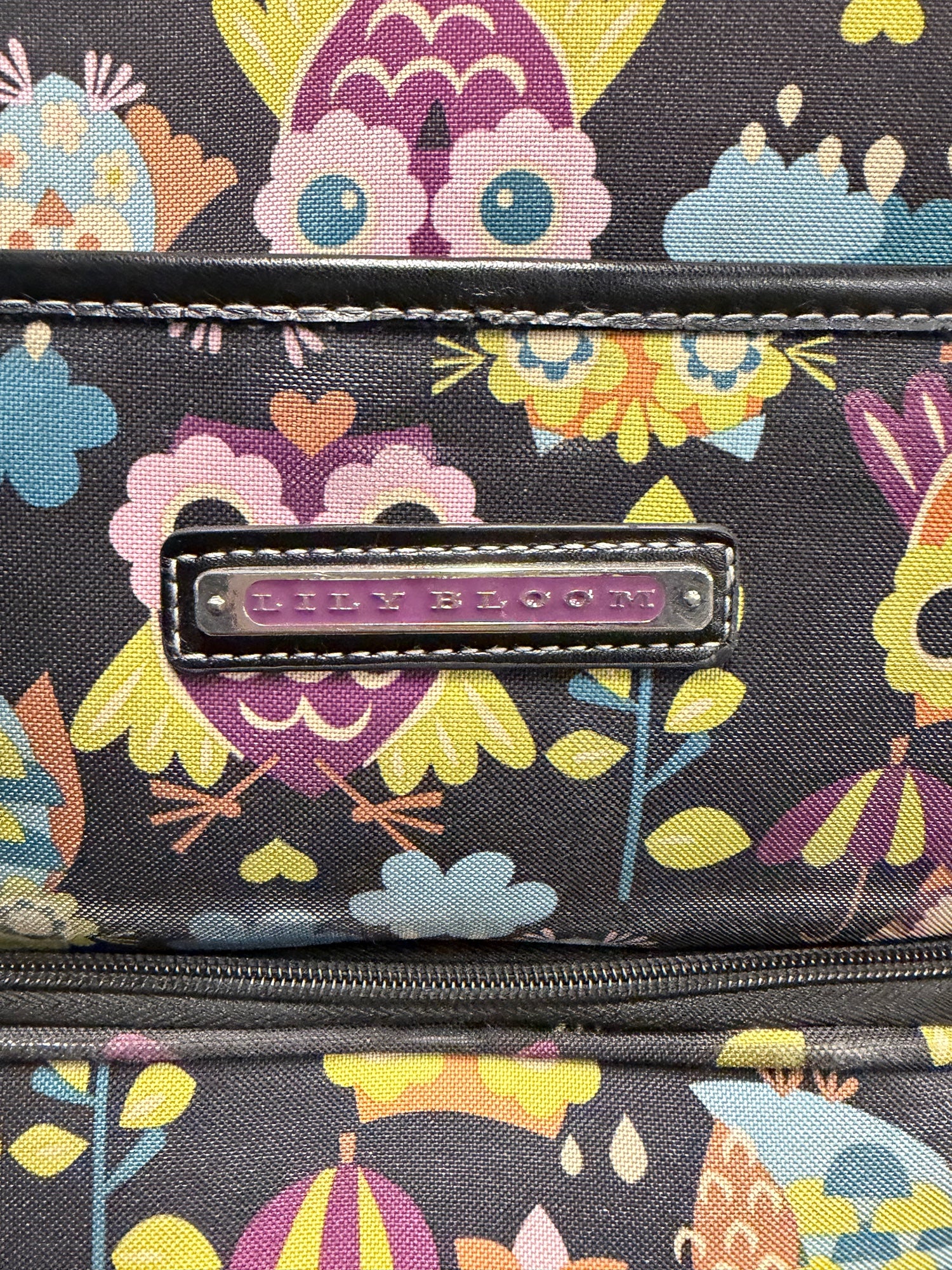 Lily Bloom Owl Pattern Suitcase with Wheels