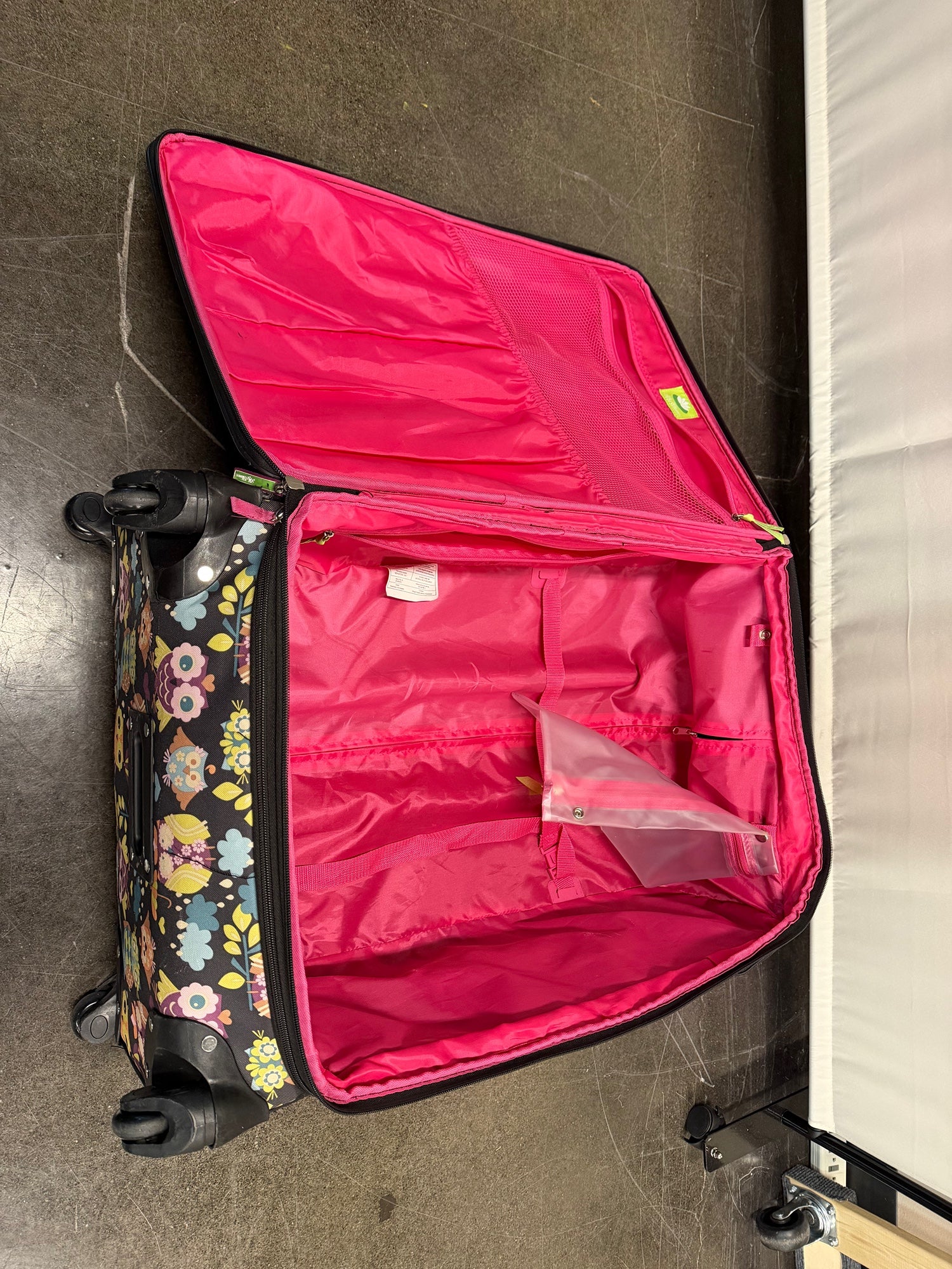 Lily Bloom Owl Pattern Suitcase with Wheels