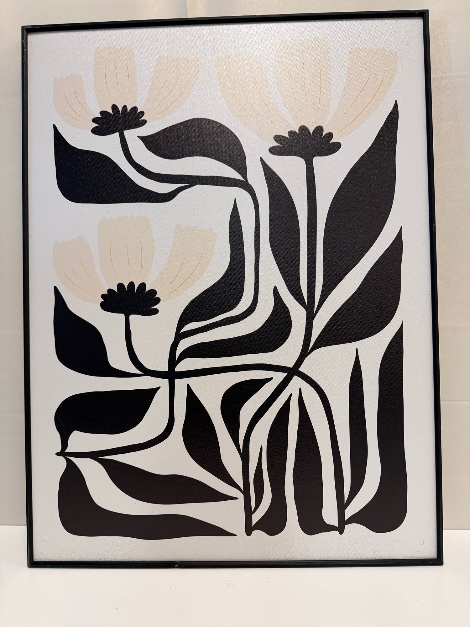 Abstract Floral Framed Art in Black Frame