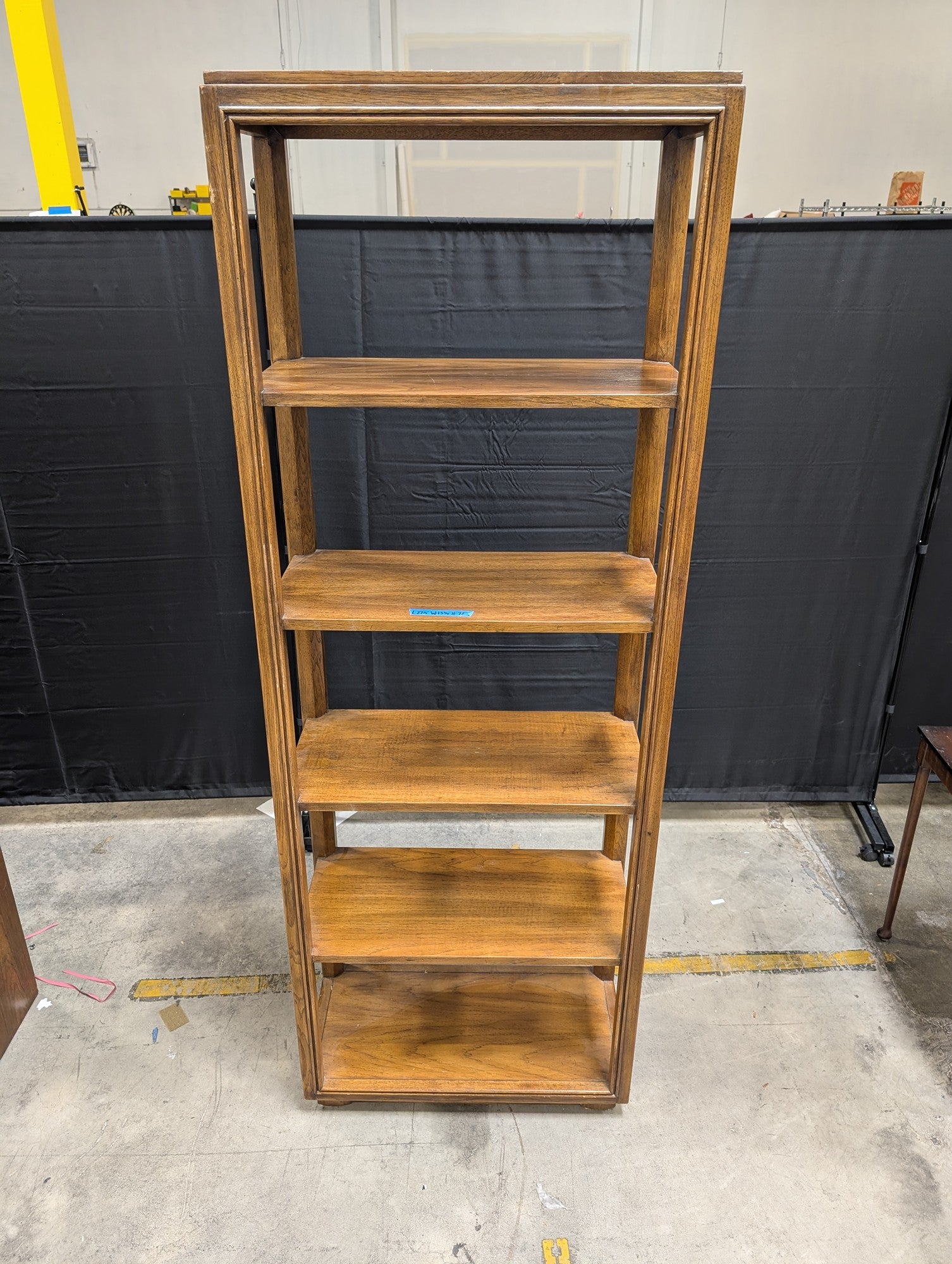 Tall Rectangular Wood Bookcase with Five Shelves