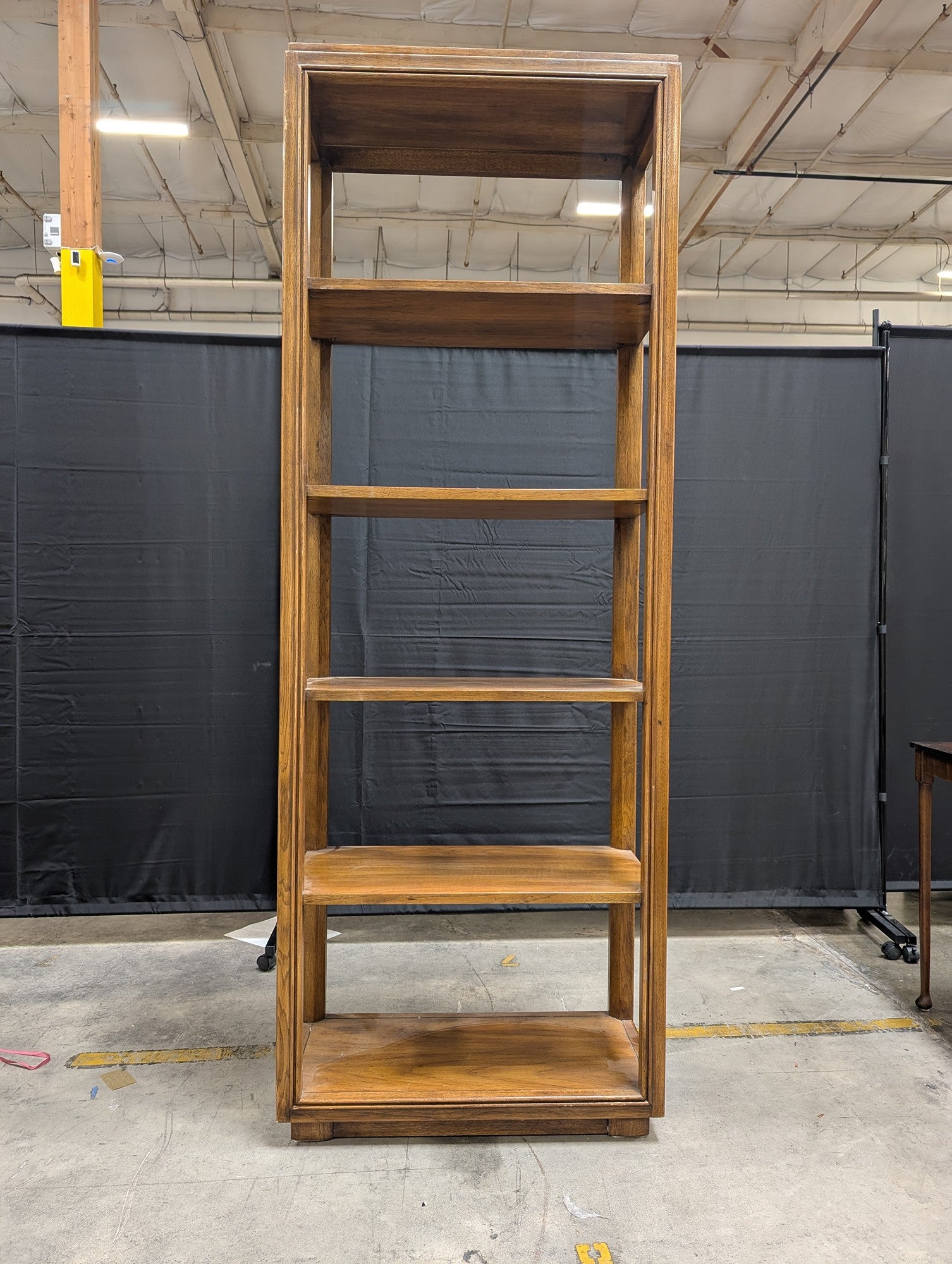 Tall Rectangular Wood Bookcase with Five Shelves