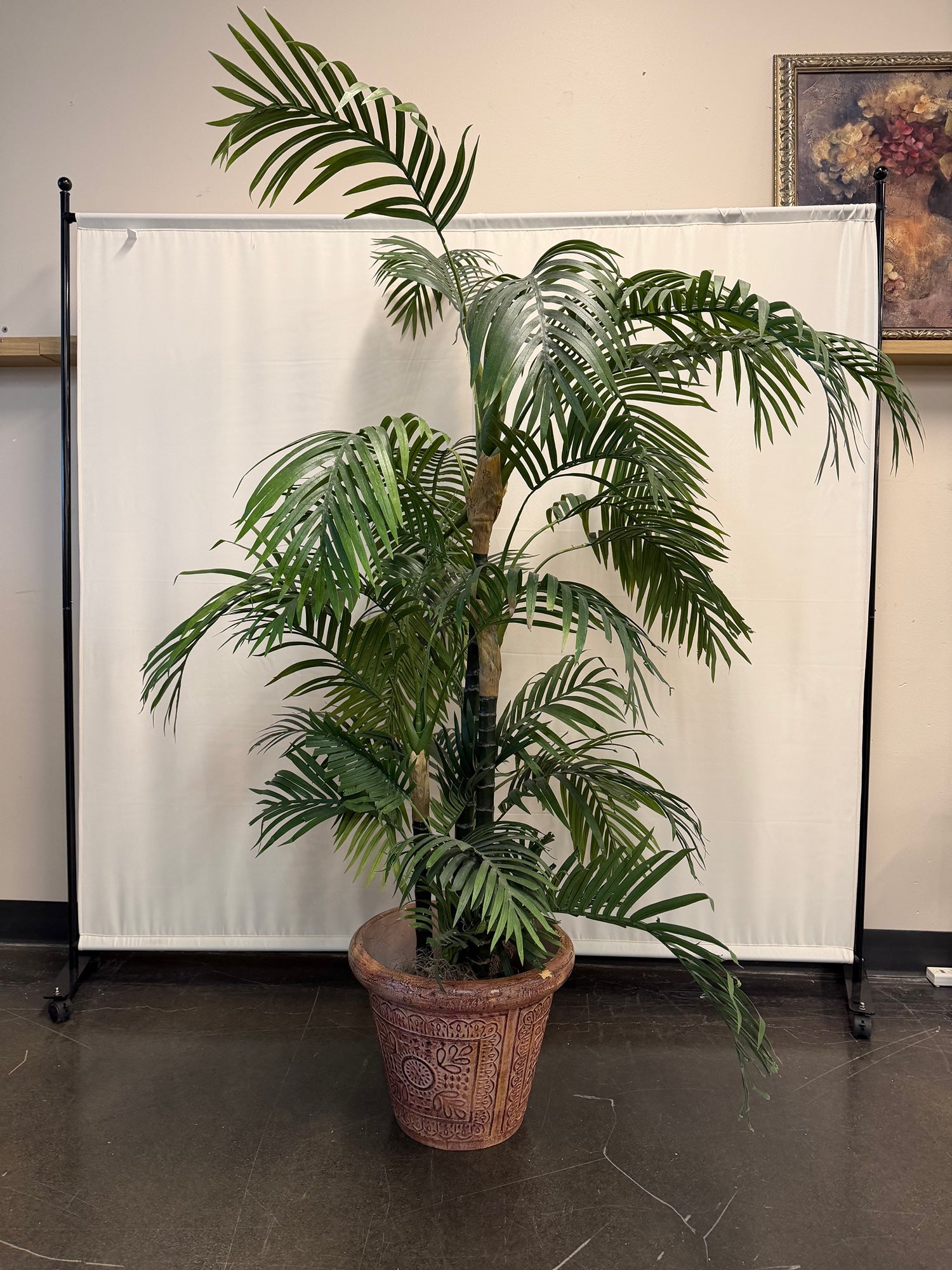 Tall Green Artificial Palm Tree in Decorative Pot
