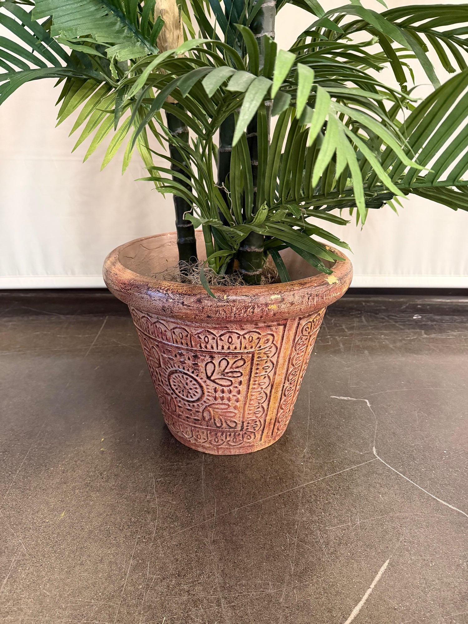 Tall Green Artificial Palm Tree in Decorative Pot