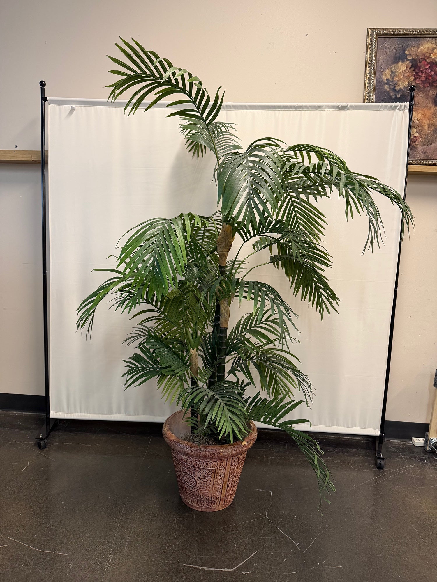 Tall Green Artificial Palm Tree in Decorative Pot