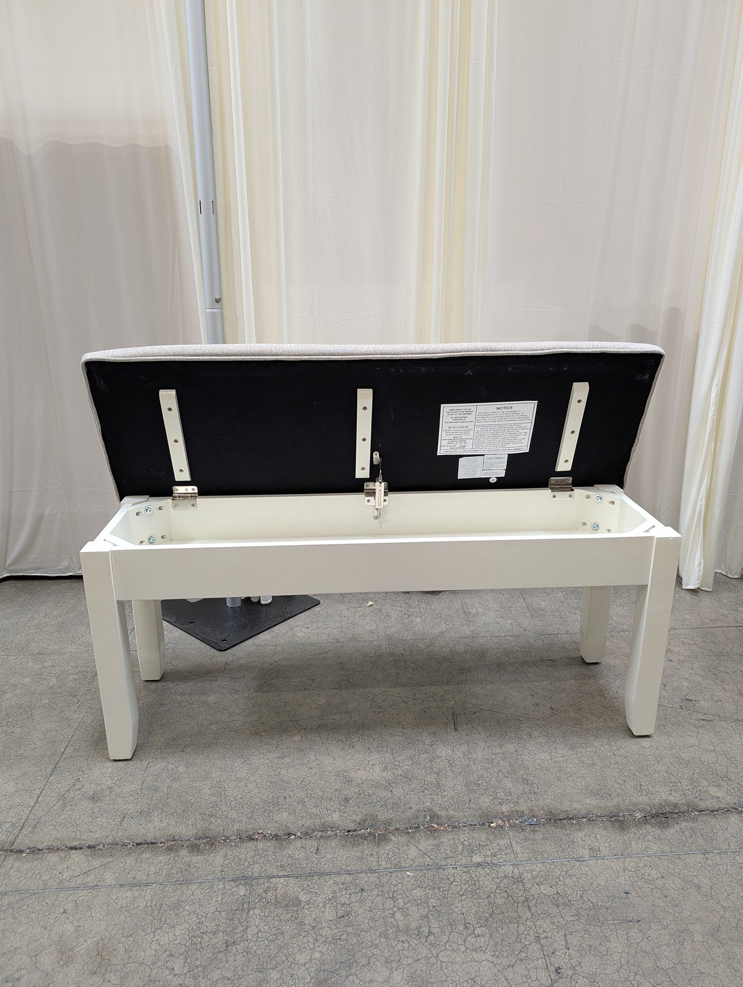 Linon Home Decor Grey Upholstered Storage Bench