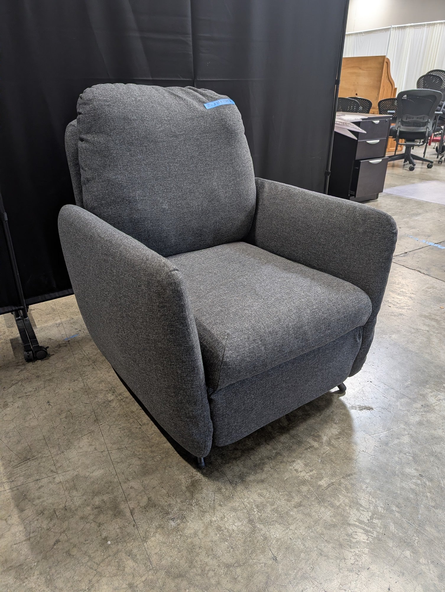 Ikea Grey Fabric Padded Arm Recliner