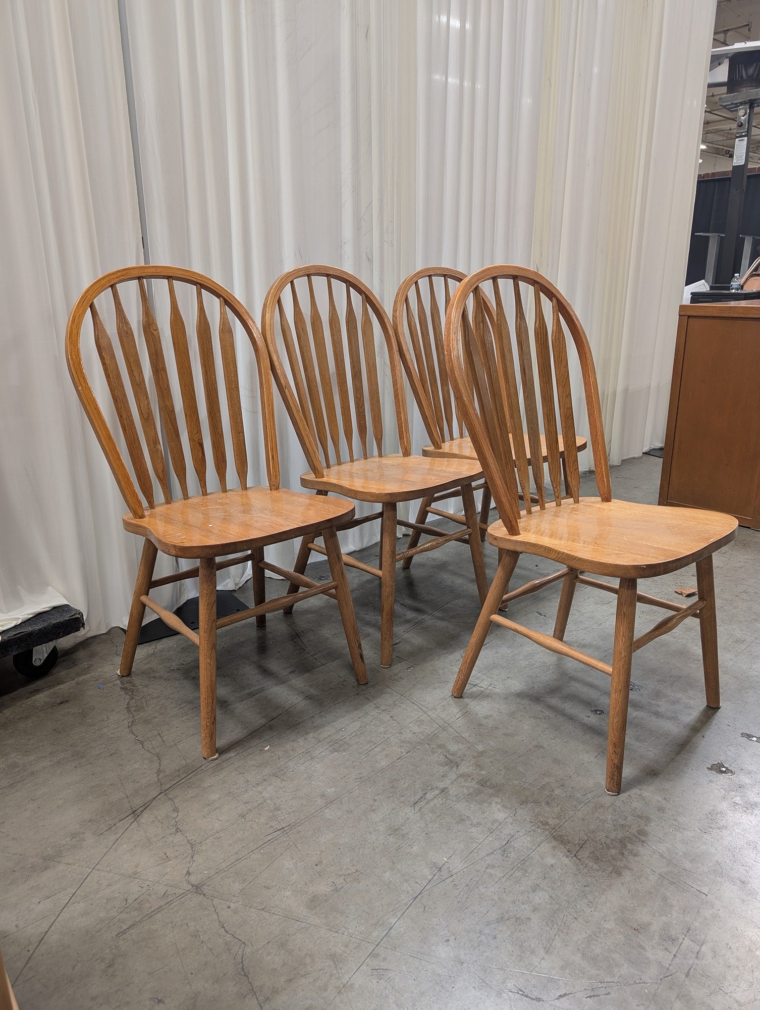 Set of Four AMERIC Natural Wood Windsor Dining Chair