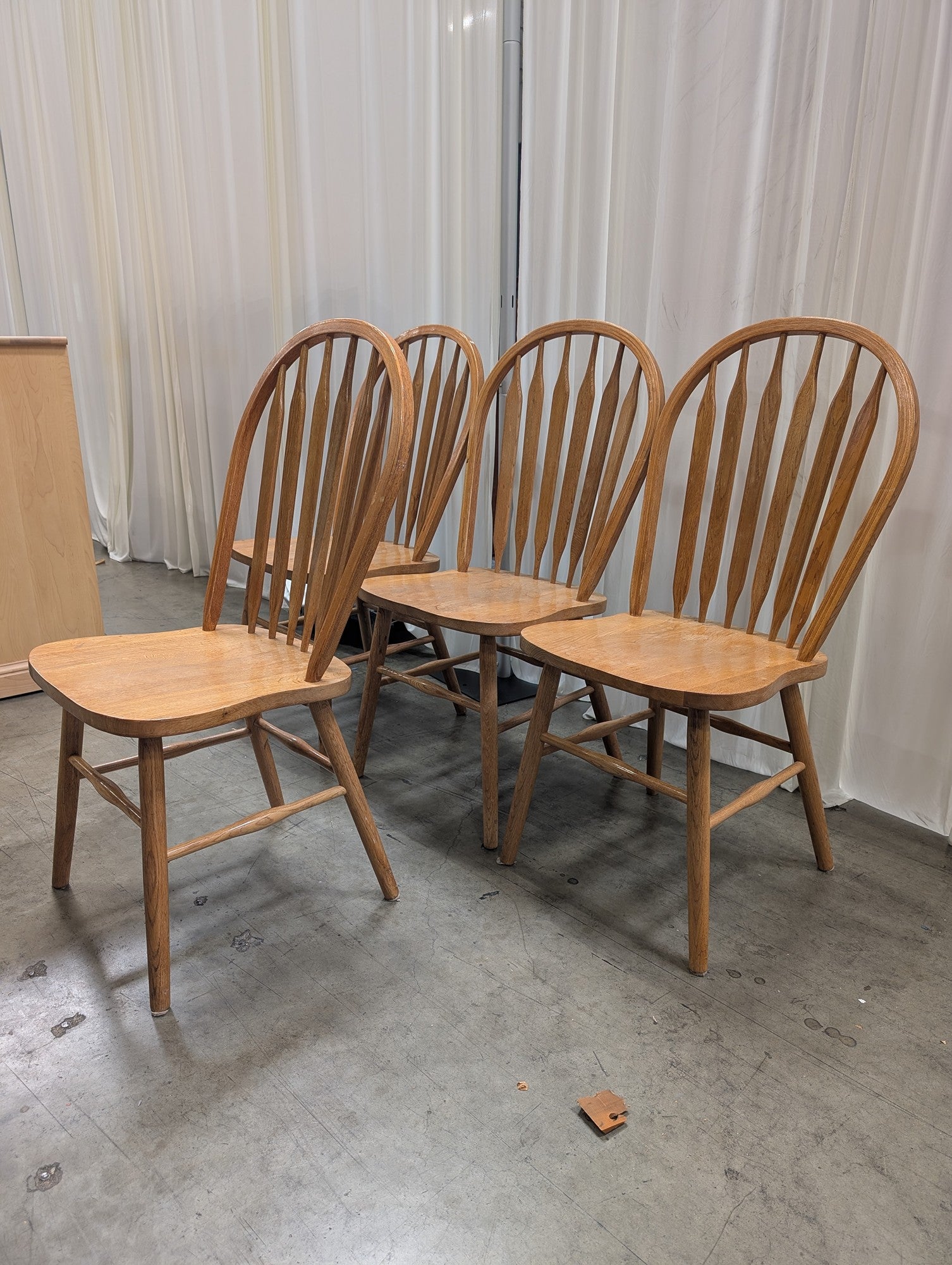 Set of Four AMERIC Natural Wood Windsor Dining Chair