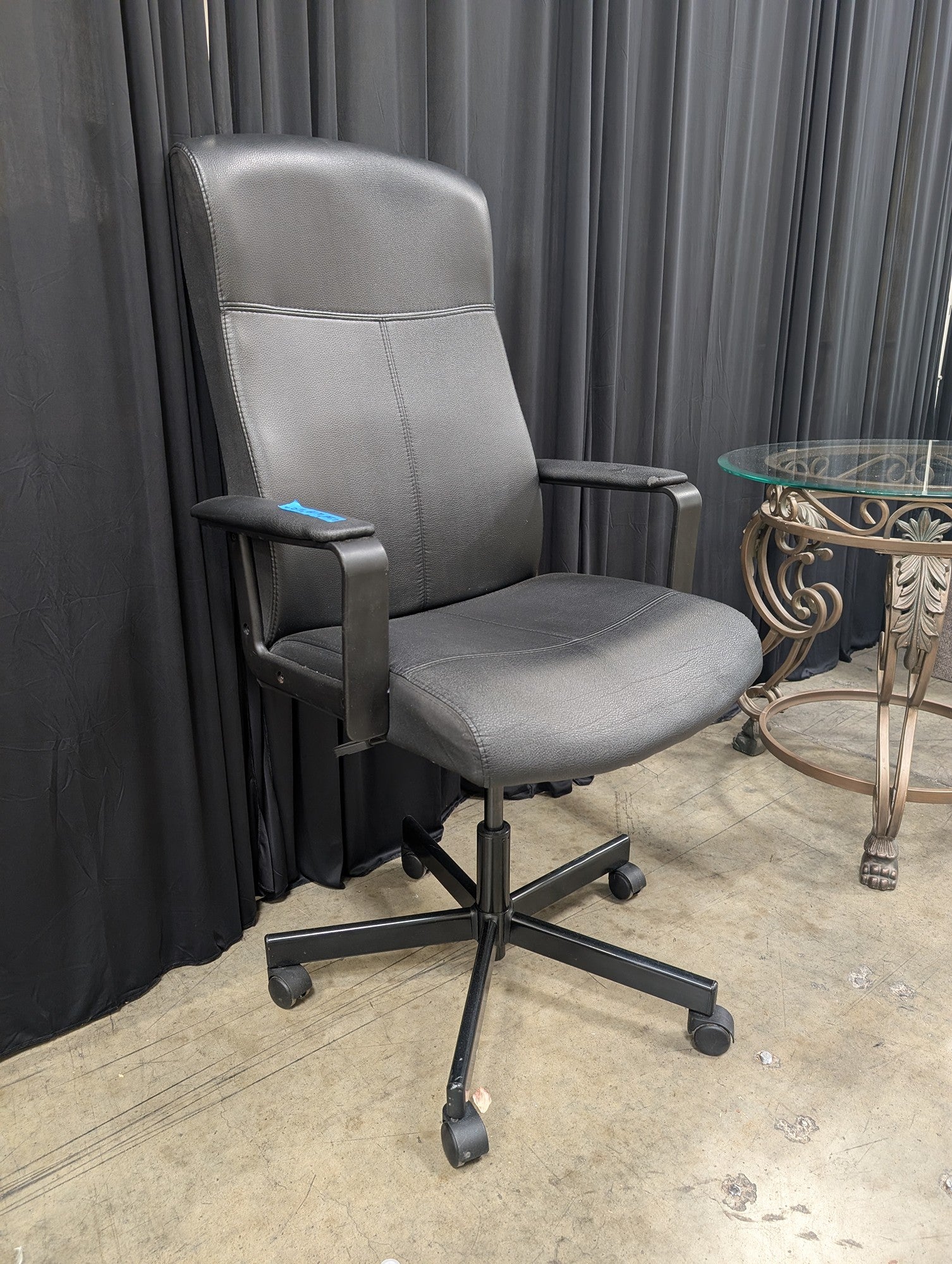 Black Faux Leather High-Back Office Chair