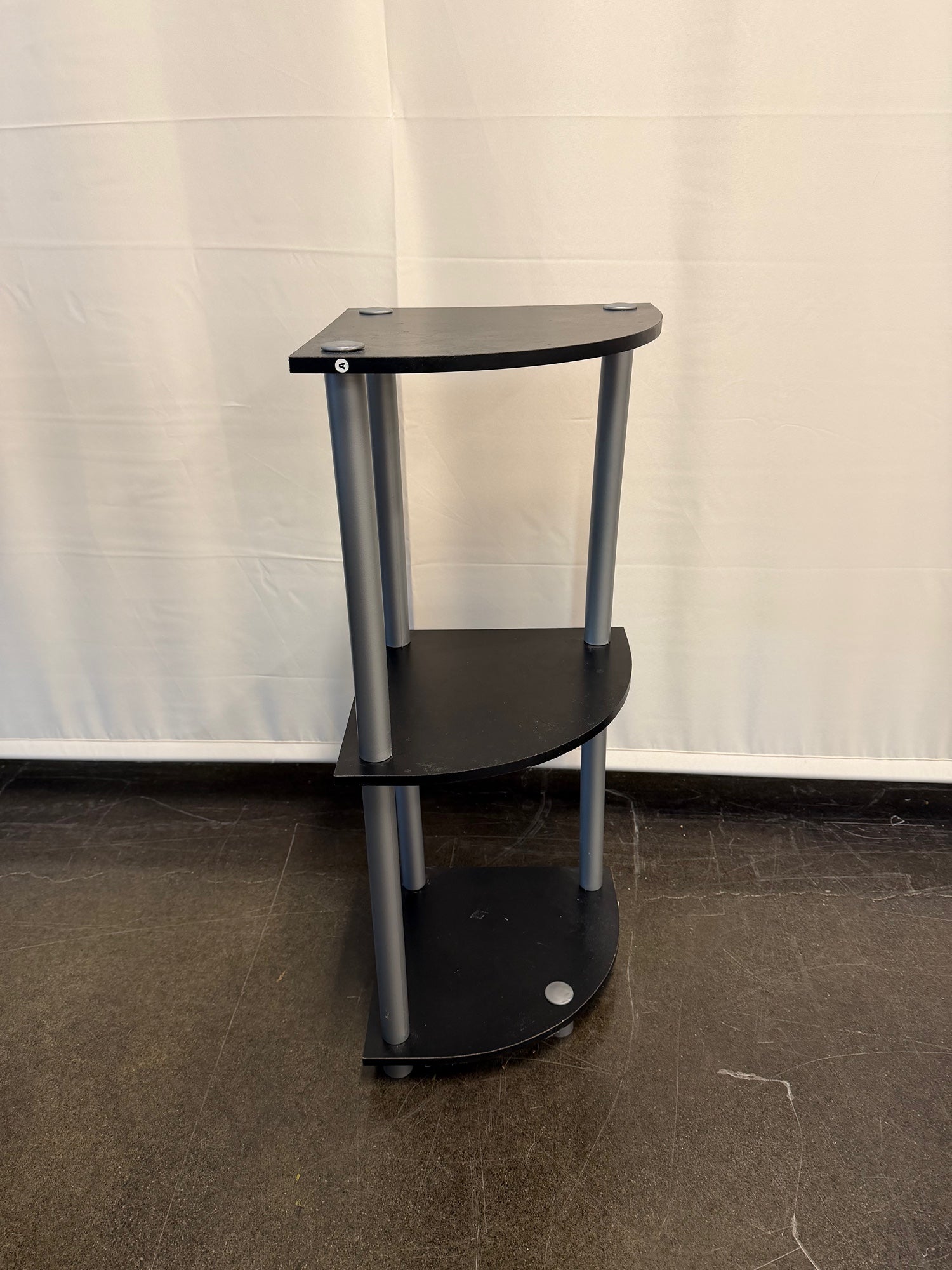 Black Three-Tier Corner Shelf
