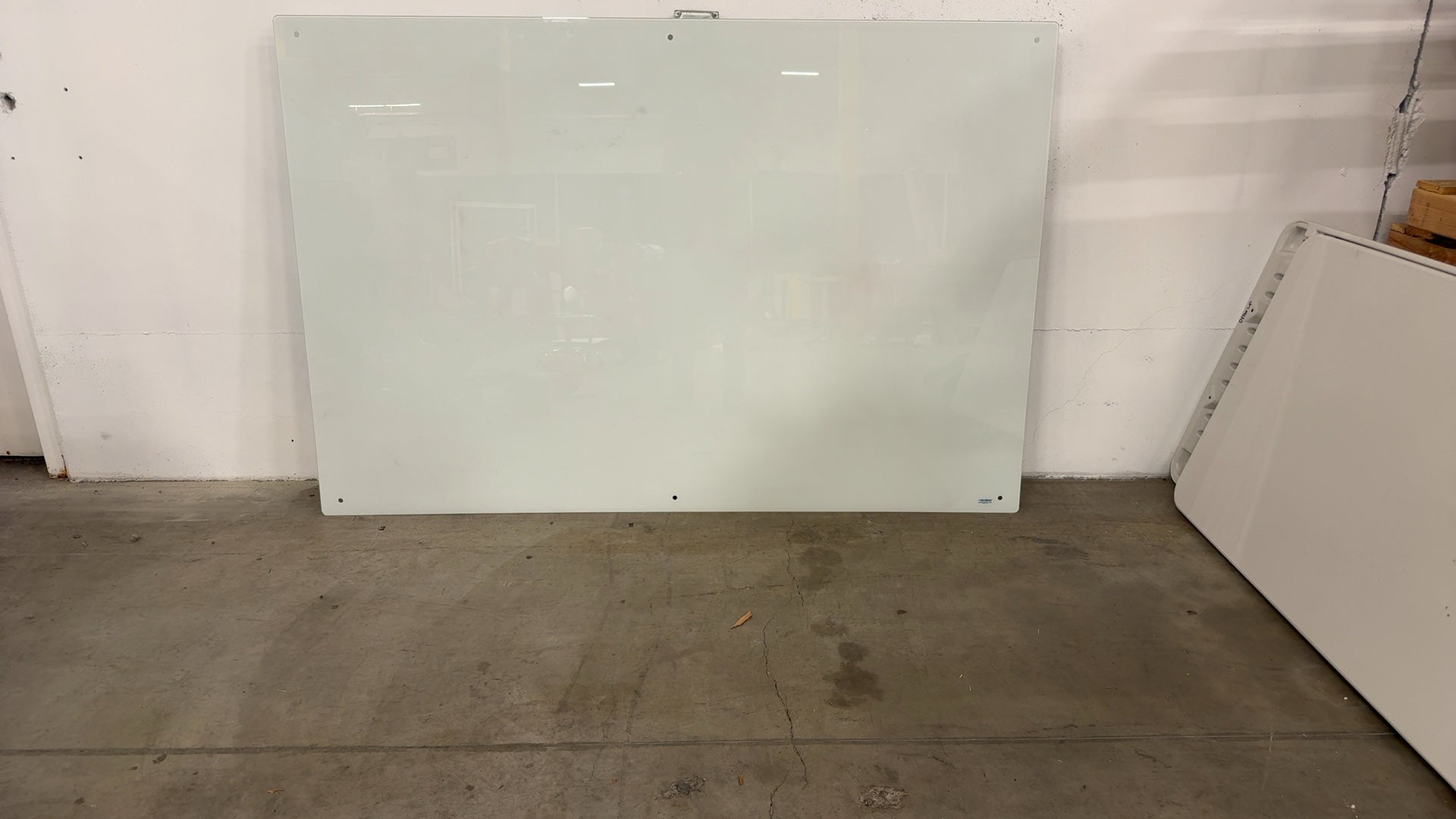 Global Industrial Magnetic Glass Dry Erase Board, 6 Foot x 4  Foot, Frameless White Tempered Glass