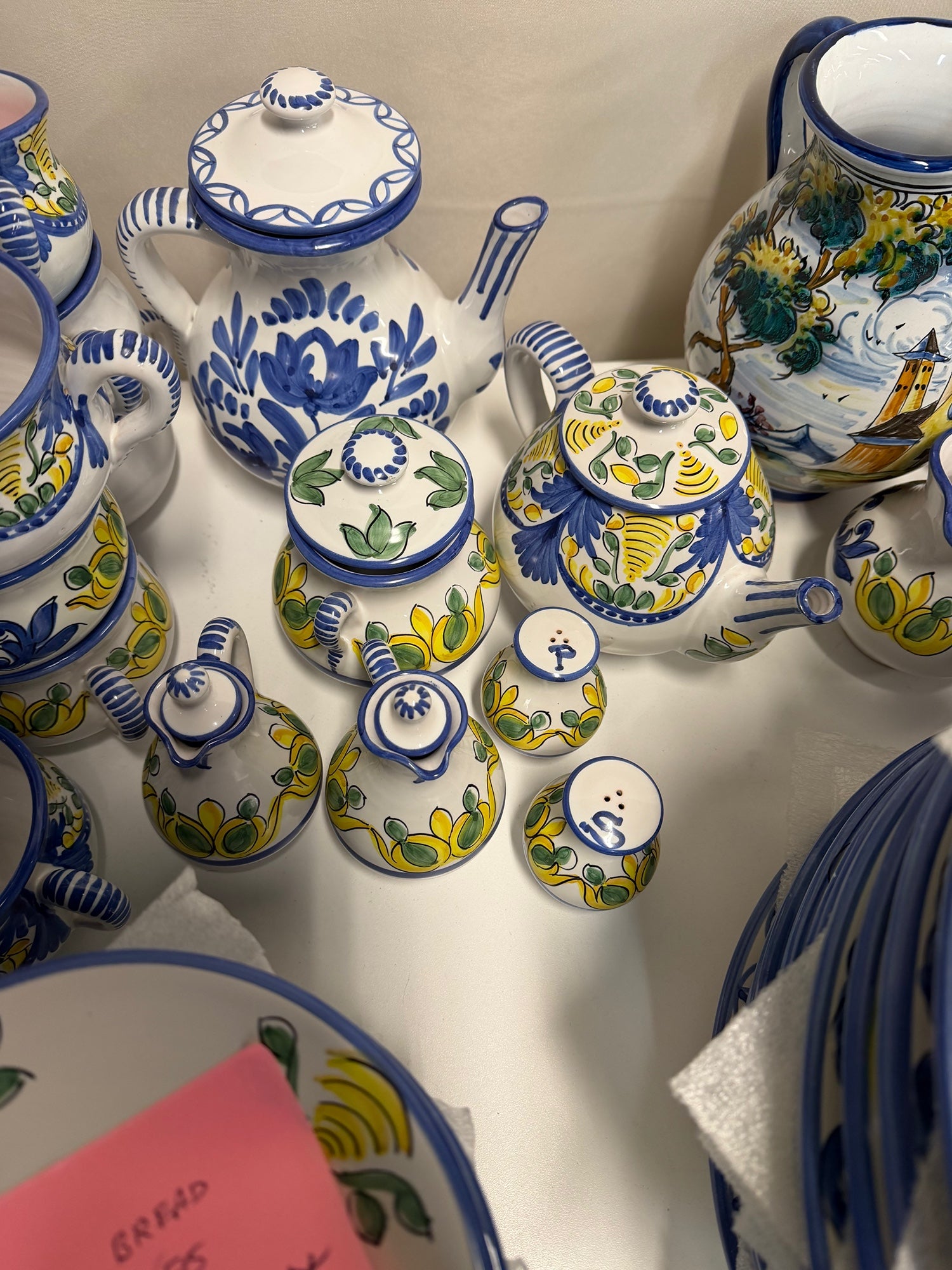 Hand-Painted Spanish Ceramic 91- Piece Dinnerware Set
