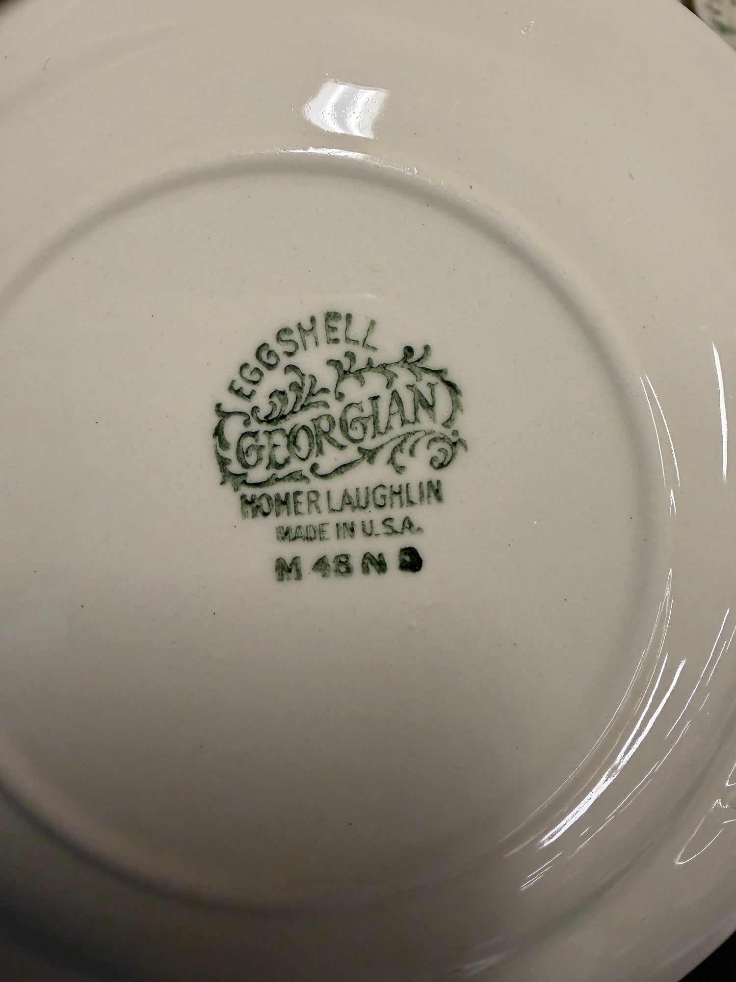 Homer Laughlin Eggshell China Georgian 43-Piece "Greenbriar" Dinnerware Set in Cream Porcelain