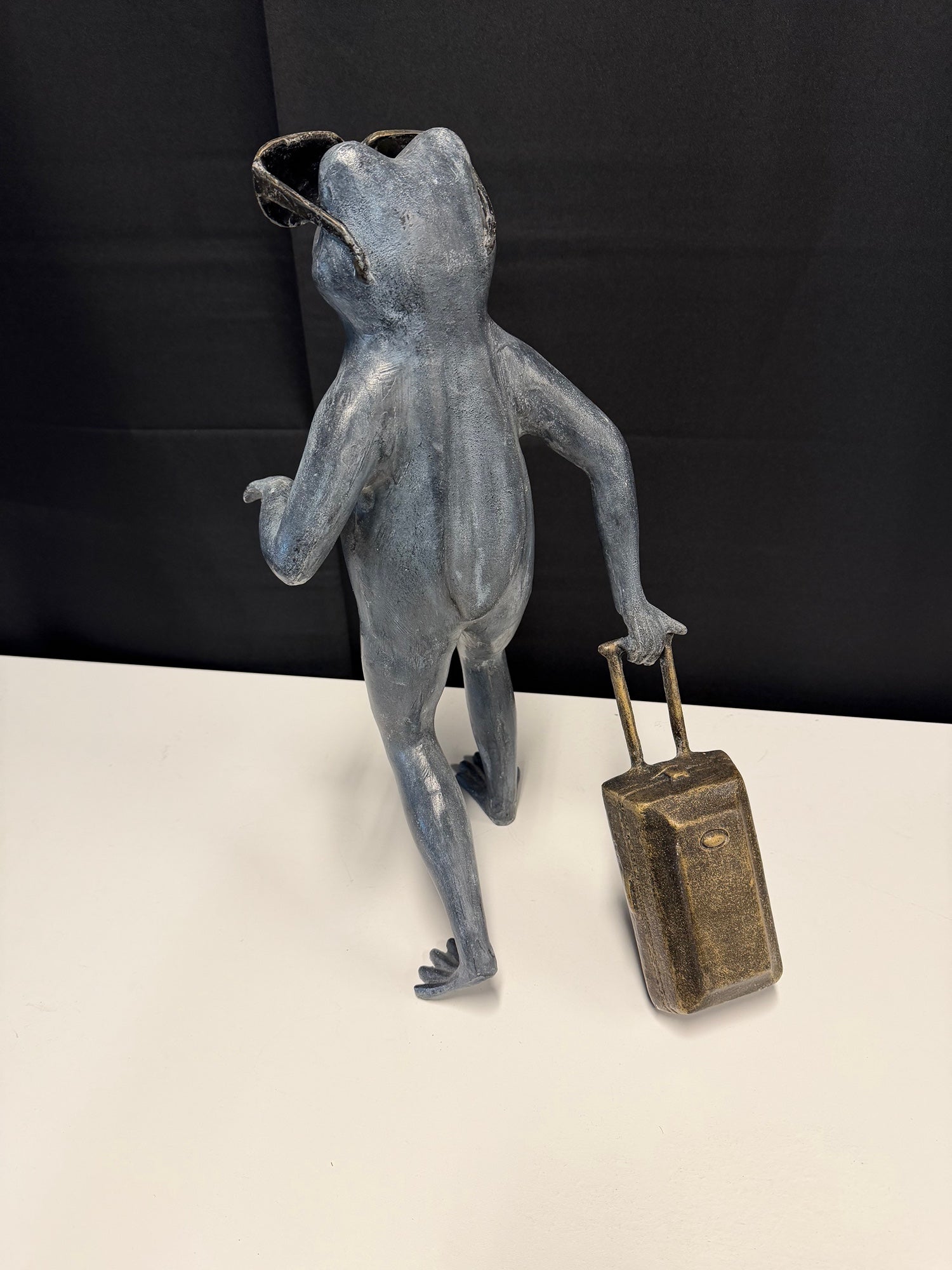 Road Trip Vacation Frog Garden Sculpture Statue with Sunglasses and Suitcase | New for $300+ | Fine Decor