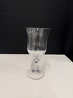 Clear Etched Glass Goblet with Fluted Rim