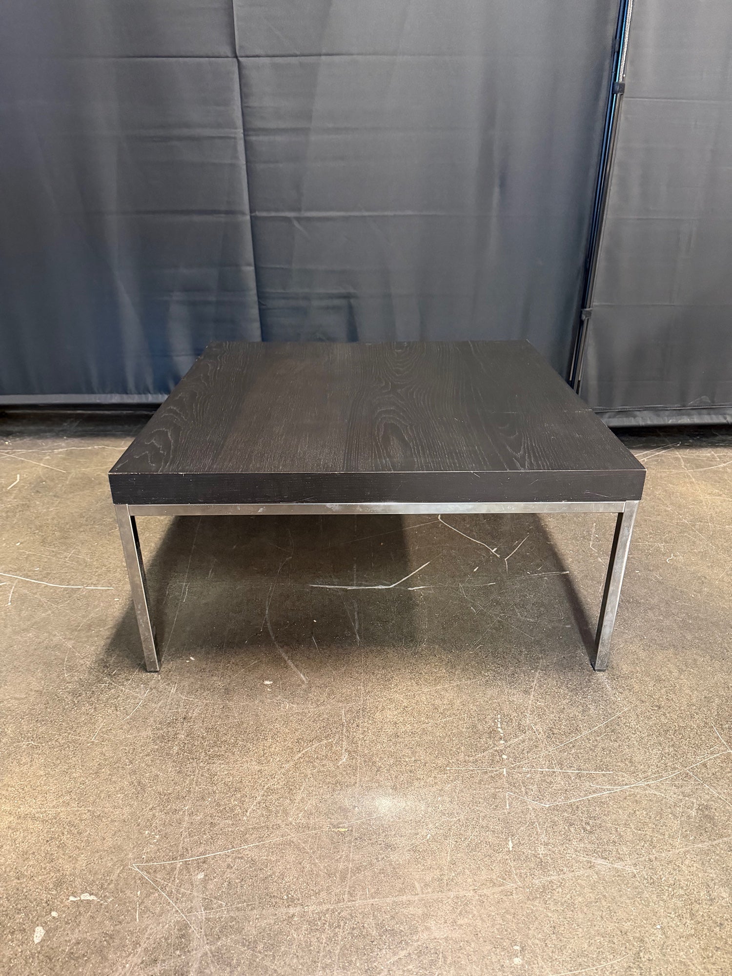 IKEA KLUBBO Square Dark Wood Coffee Table in Metal | Discontinued Model