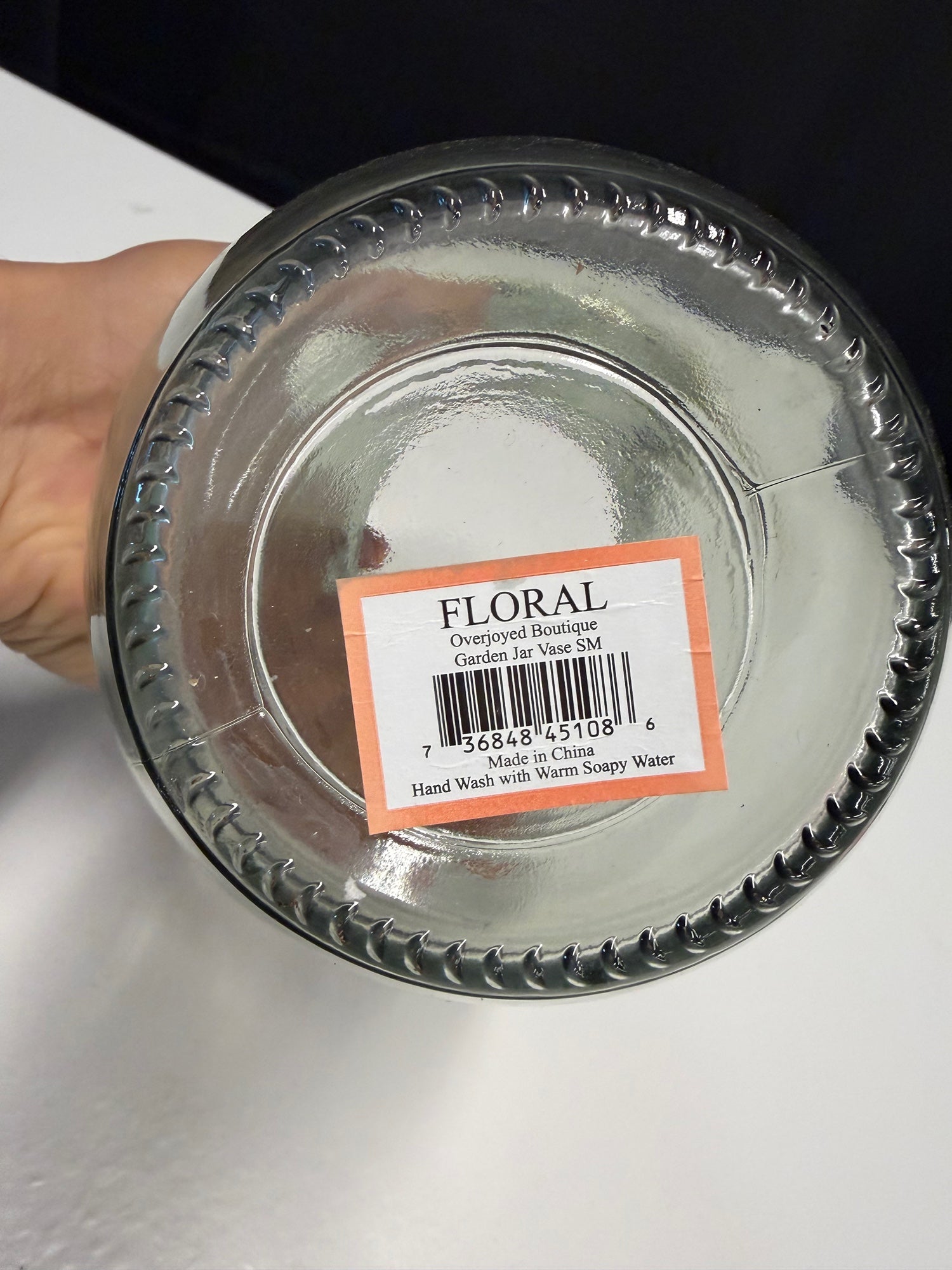 FLORAL Clear Glass Garden Jar Vase