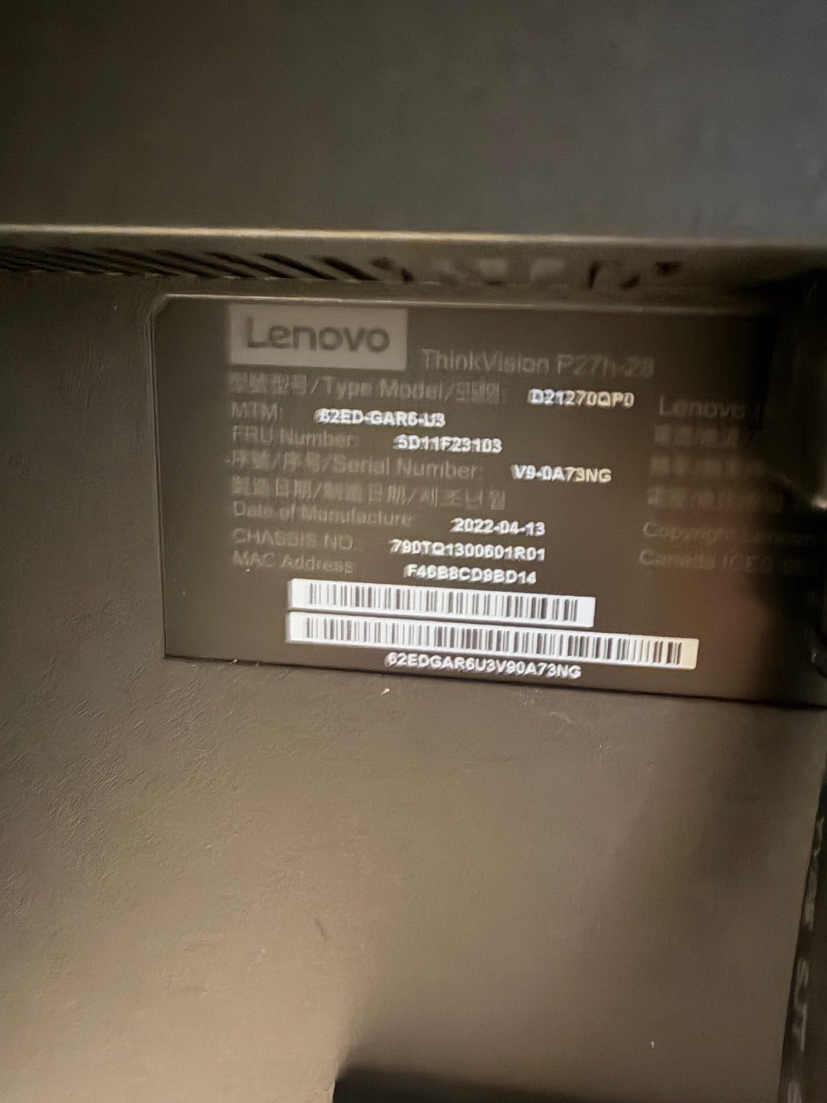 Lenovo ThinkVision Premium P27h-28 | 27" Quad HD Monitor with Full Adjustable Stand | New at $600