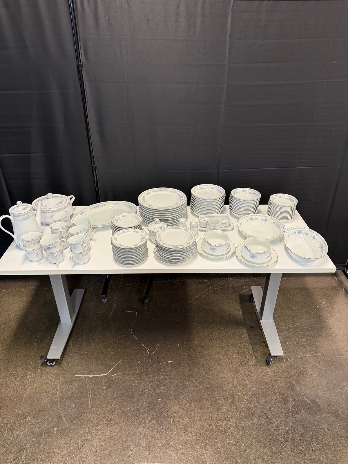 1960s Christine Pattern by Fine China of Japan 12-Person Complete Dinnerware Set | 111 Pieces