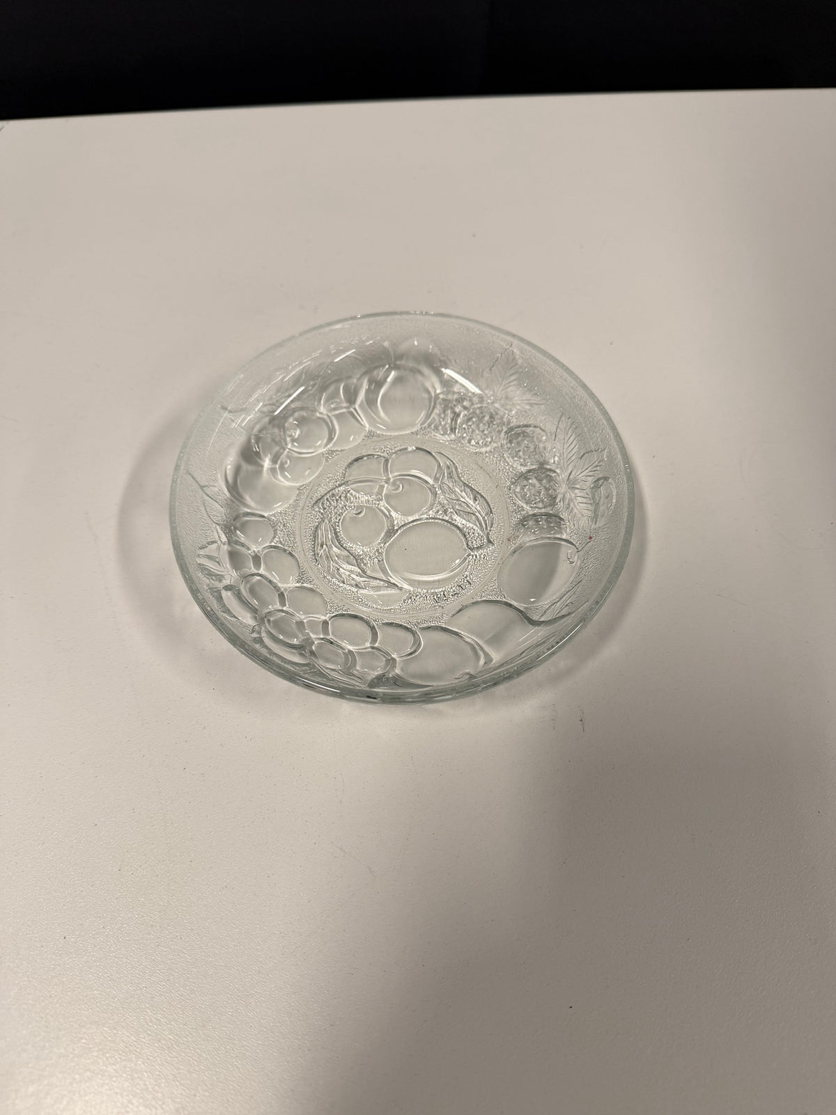 Clear Glass Fruit Pattern Dish