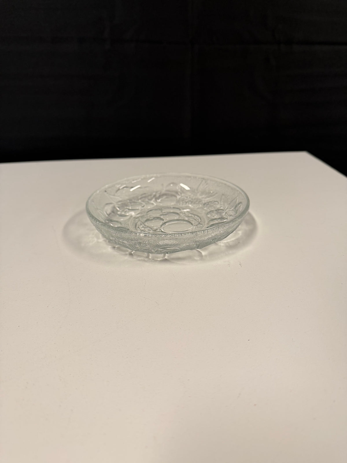 Clear Glass Fruit Pattern Dish