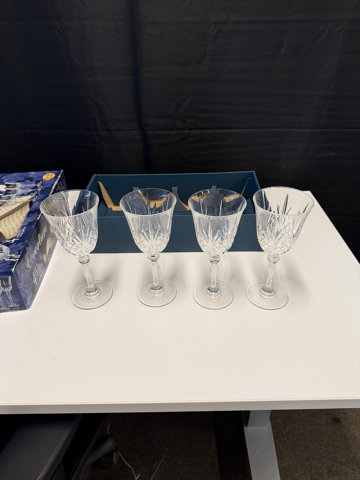 Overture Four Cut Crystal Italian Goblets in Box