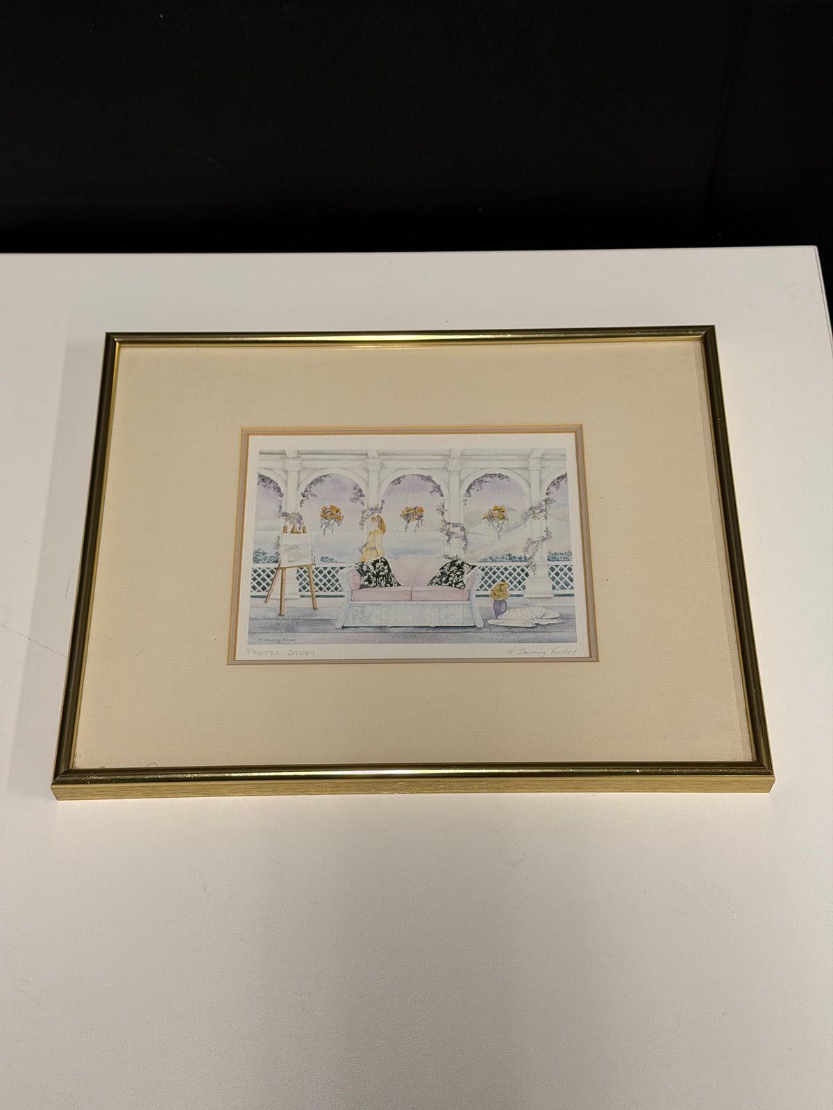 Downing Hunter Pastel Study Framed Print in Gold Tone