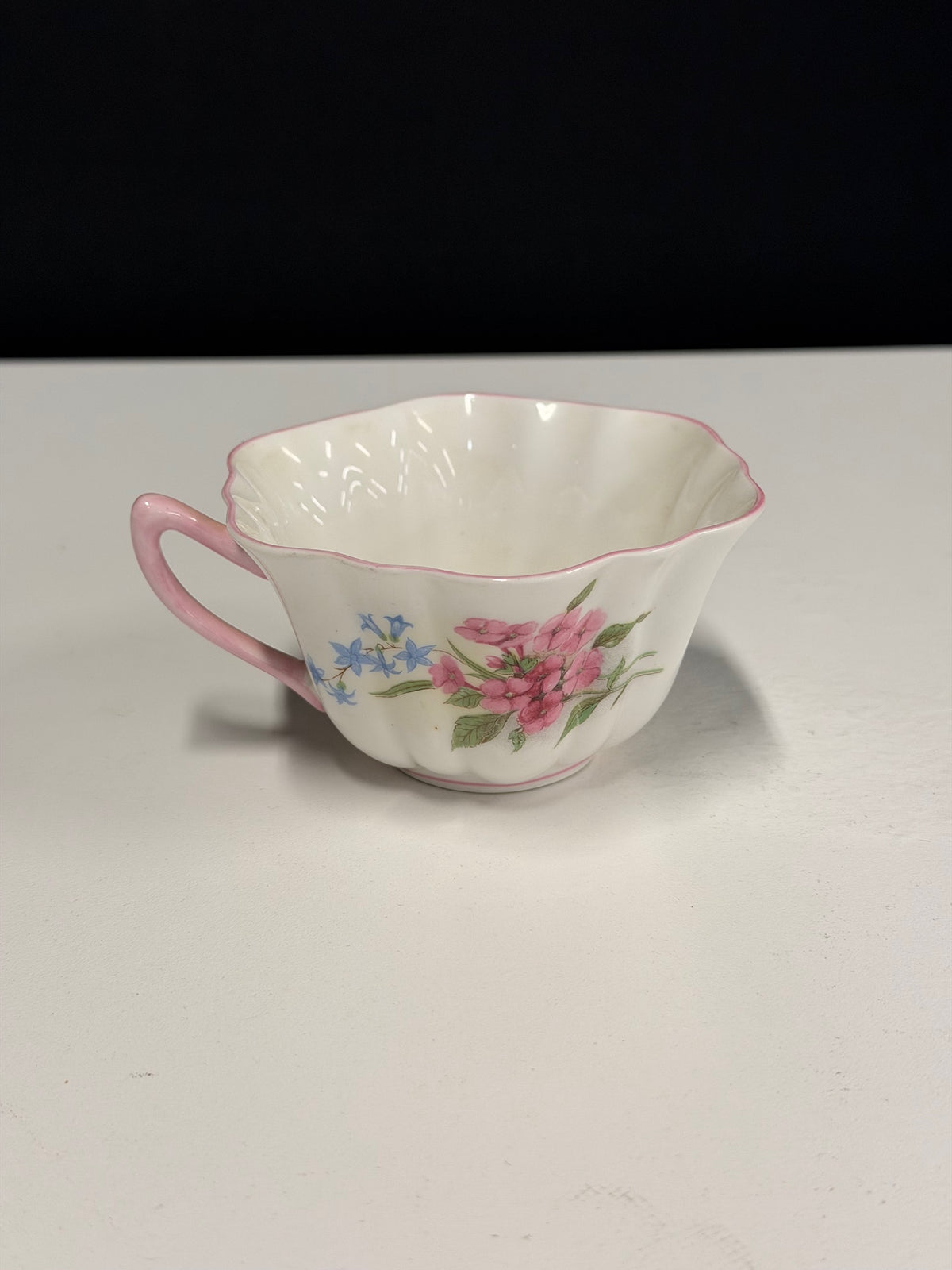 Shelley Fine Bone China Teacup with Pink Floral Pattern