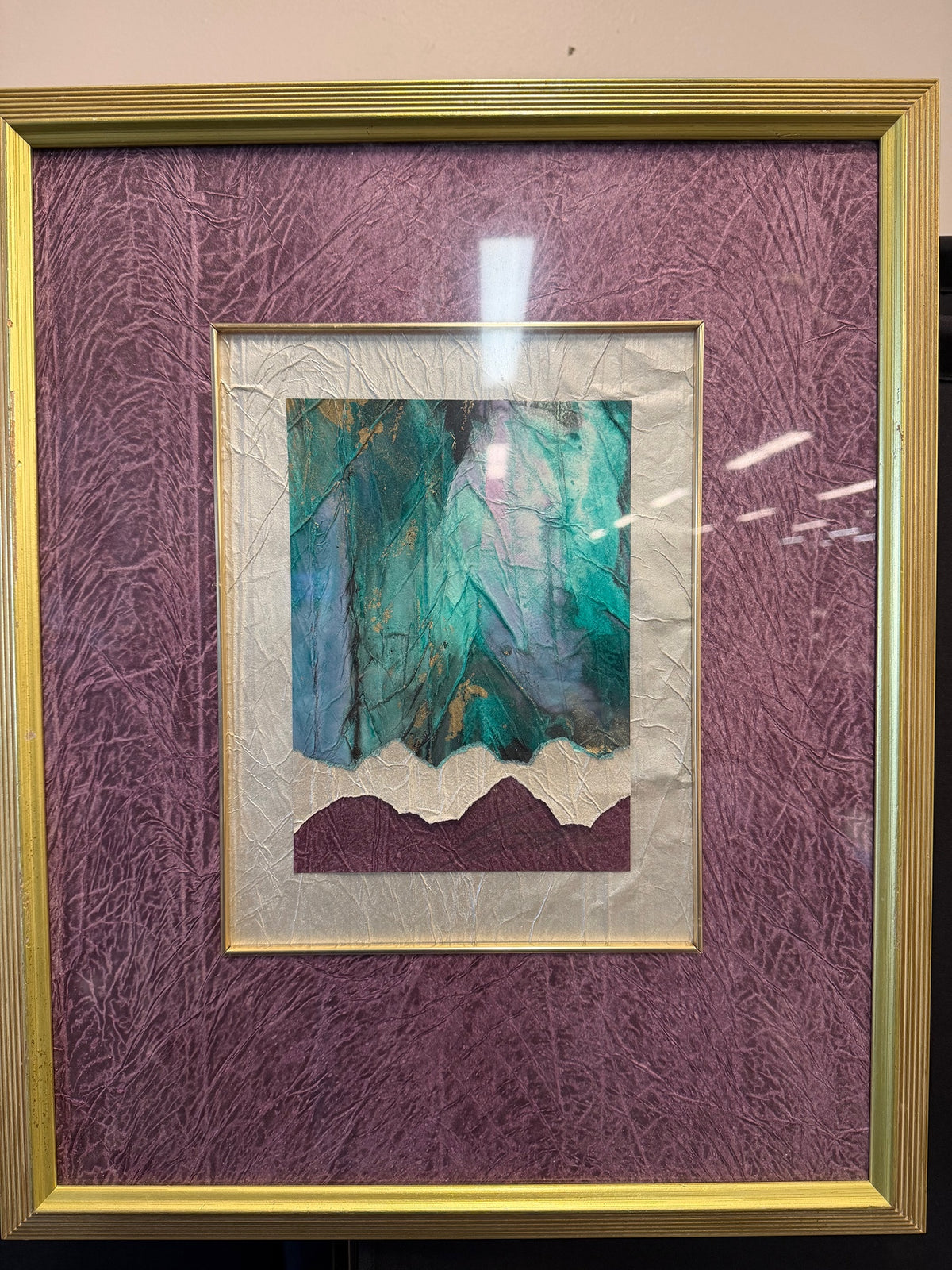 Textured Abstract Wall Art in Gold Frame