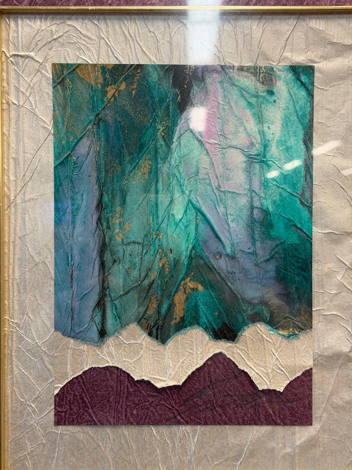 Textured Abstract Wall Art in Gold Frame