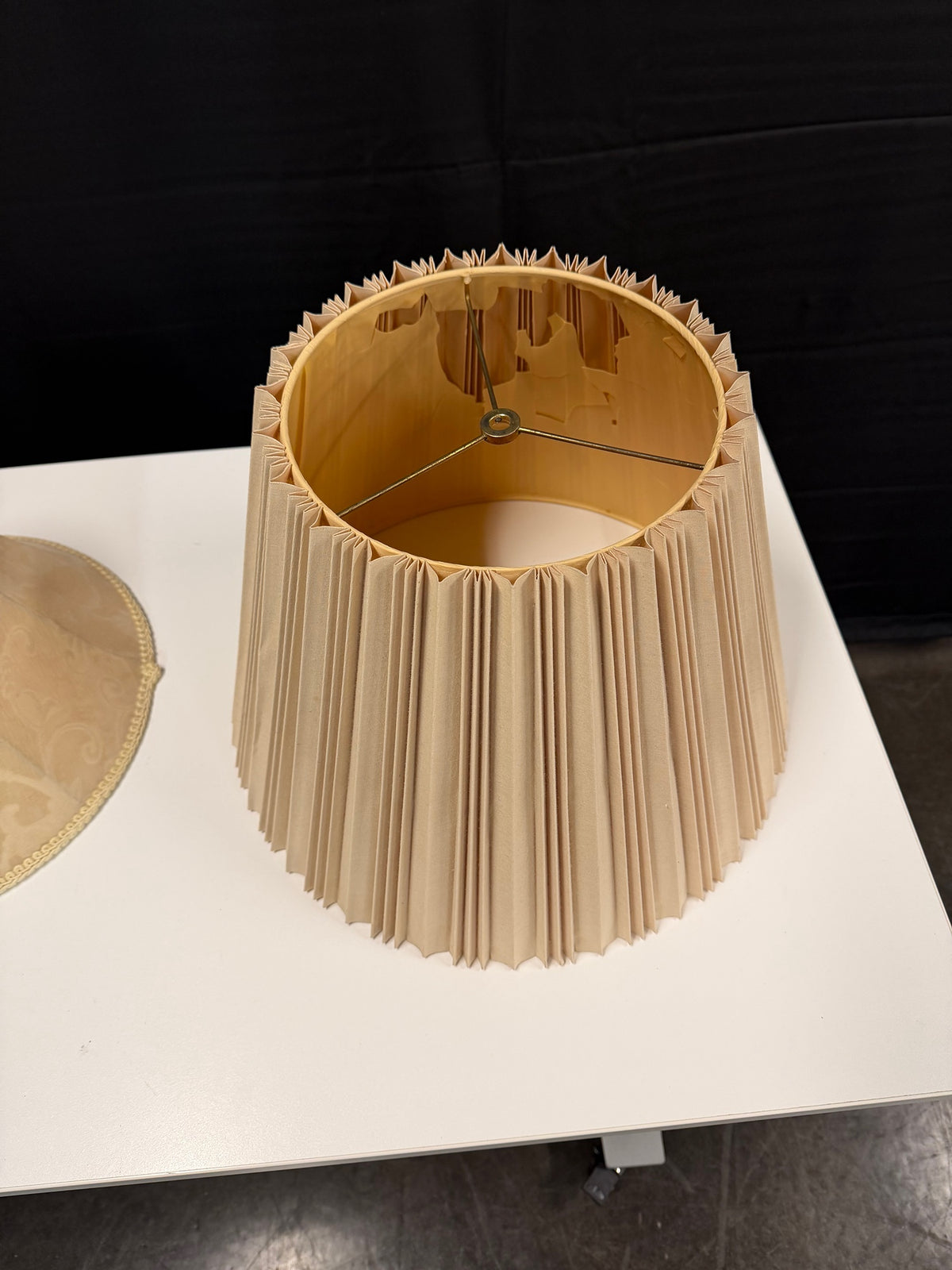 Pleated Beige Fabric Tapered Lampshade
