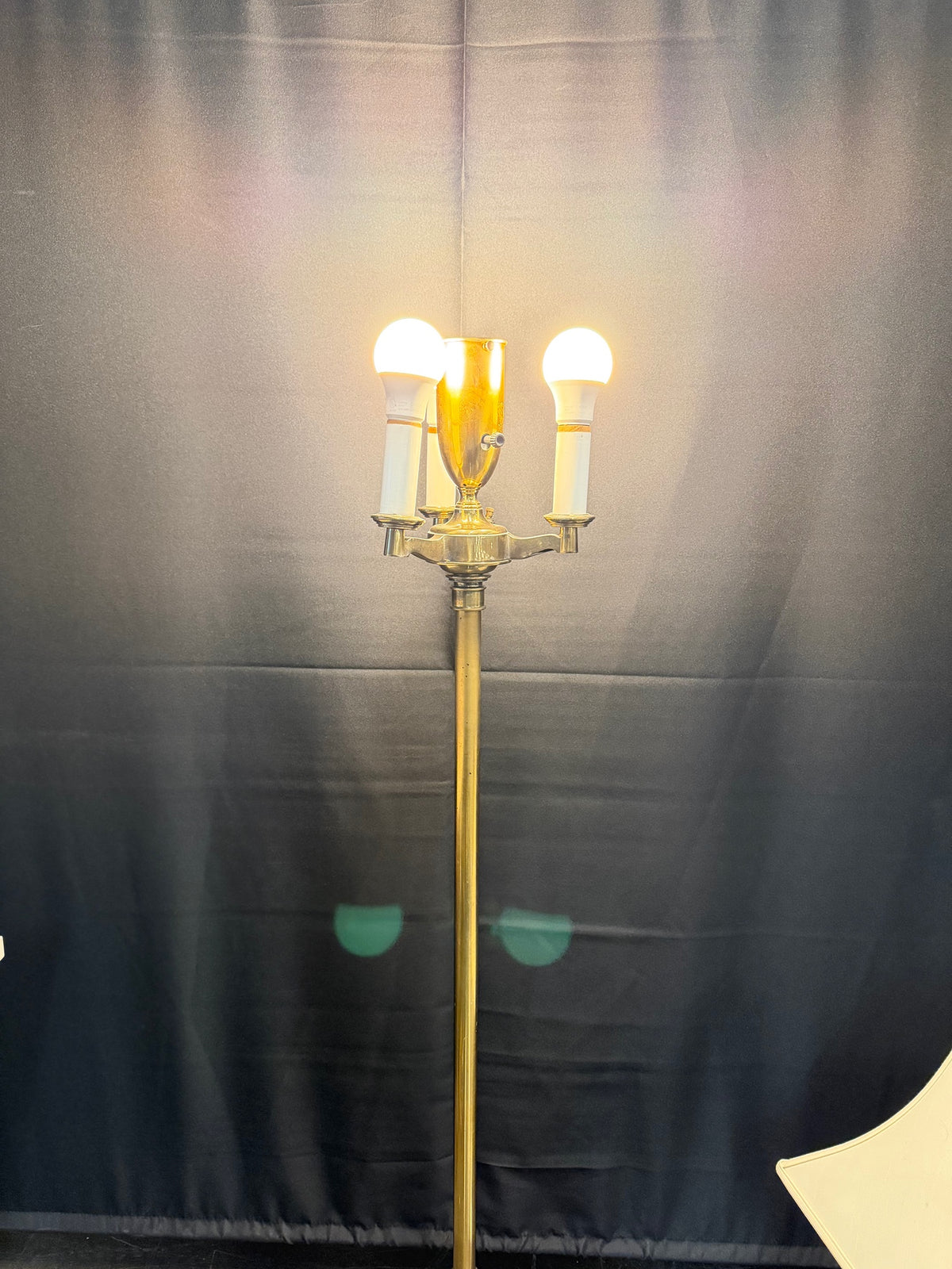 Stiffel Traditional Three-Light Floor Lamp in Brass